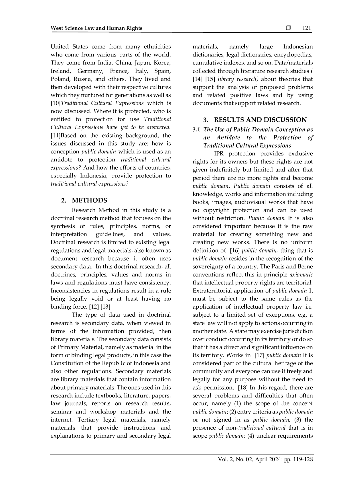 JURIS Public domain as an antidote conception to efforts to protect traditional cultural expressions TCEs