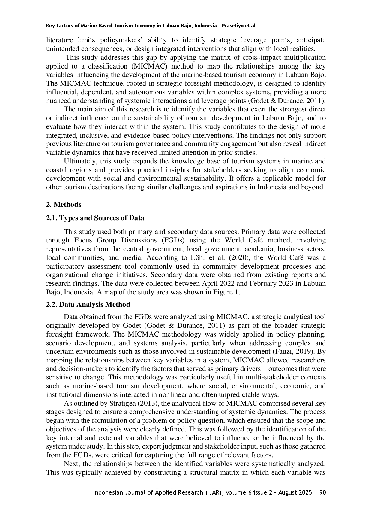 juris Key Factors of Marine Based Tourism Economy in Labuan Bajo Indonesia