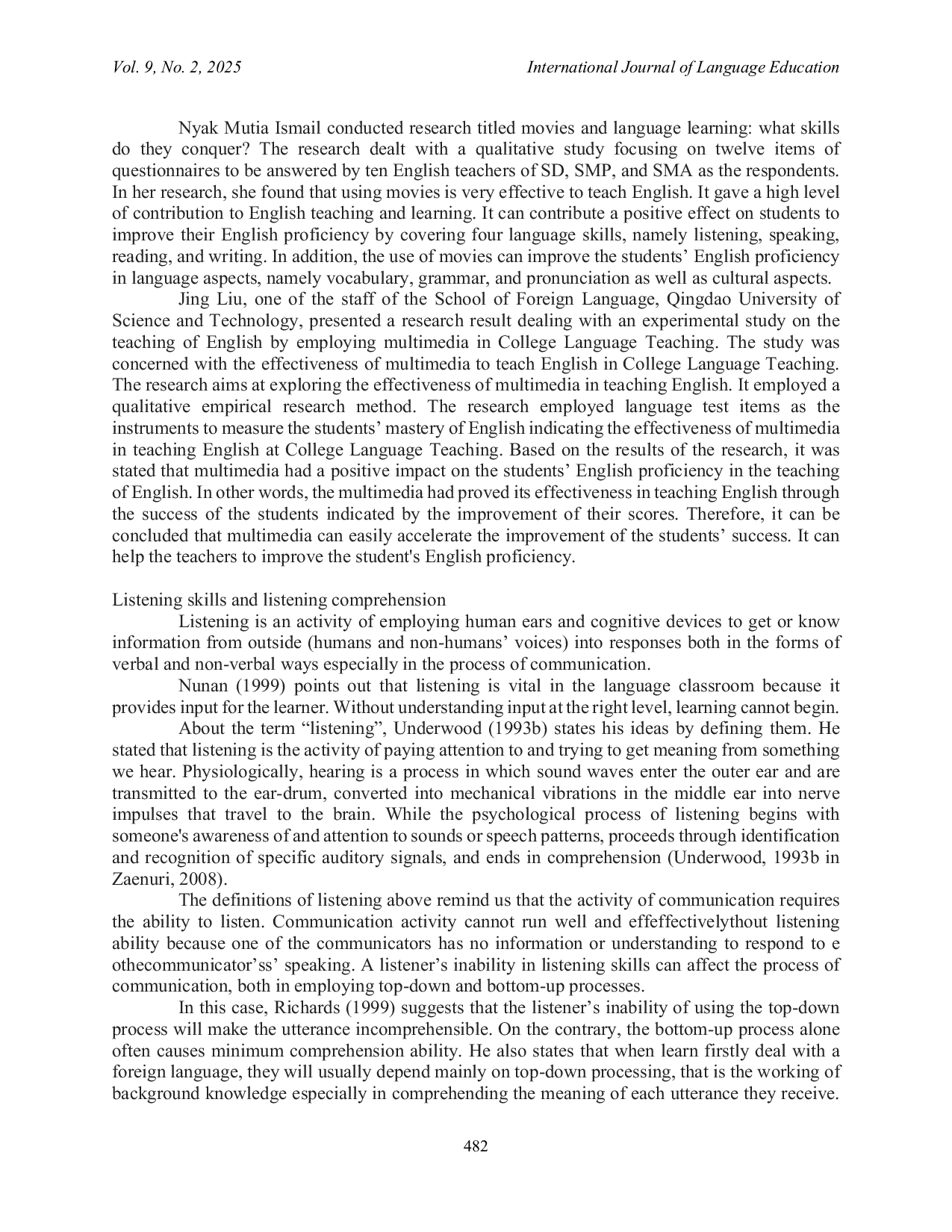 JURIS The Effectiveness of Teaching Listening Skills through English Movies