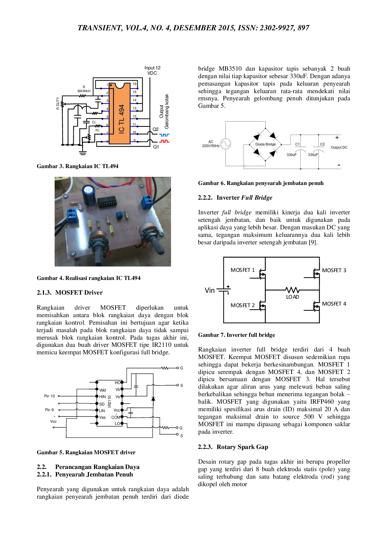 JURIS Perancangan Inverter Fullbridge Sebagai Pengendali Kecepatan Putar Motor Penggerak Rotary Spark Gap