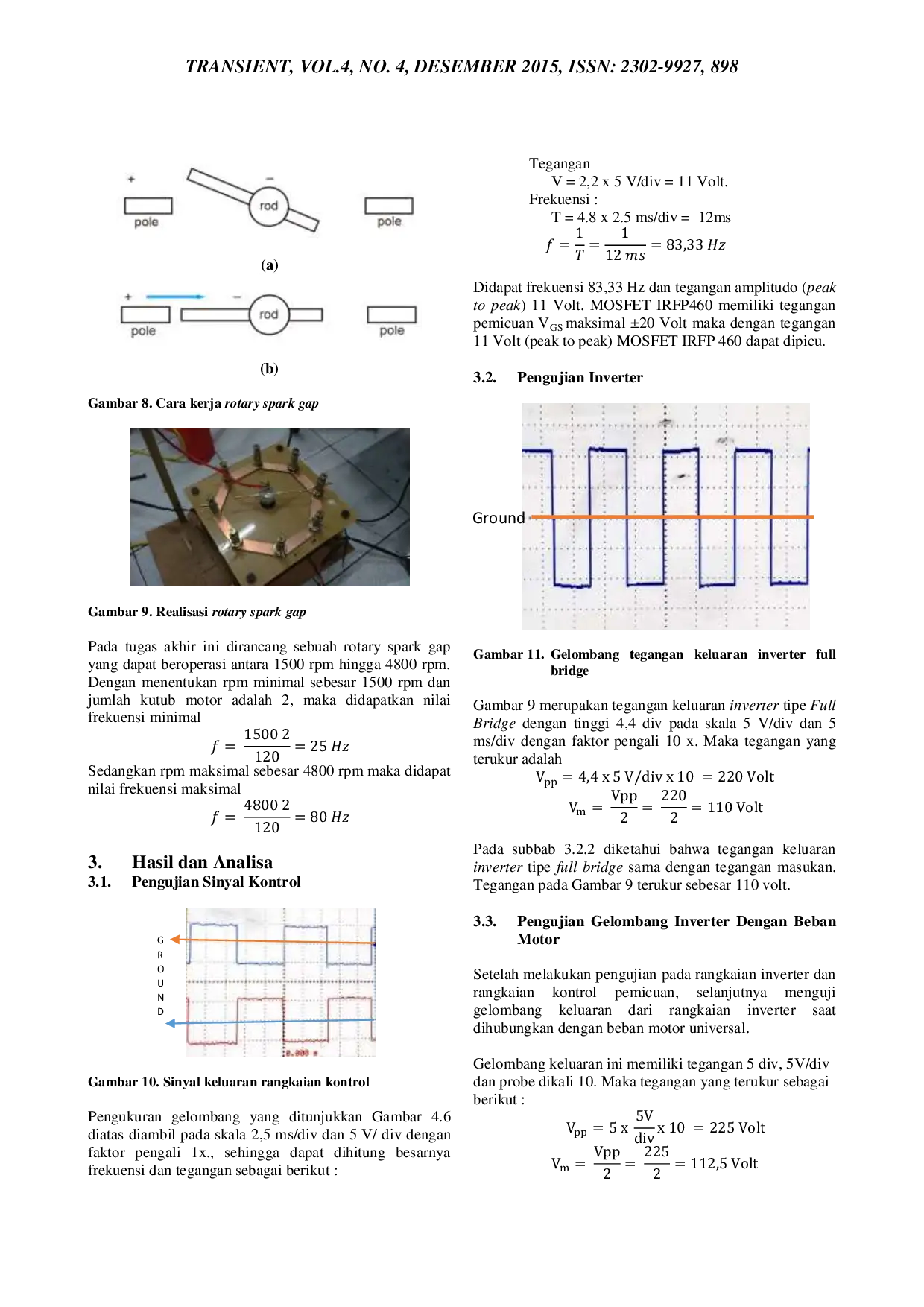 JURIS Perancangan Inverter Fullbridge Sebagai Pengendali Kecepatan Putar Motor Penggerak Rotary Spark Gap