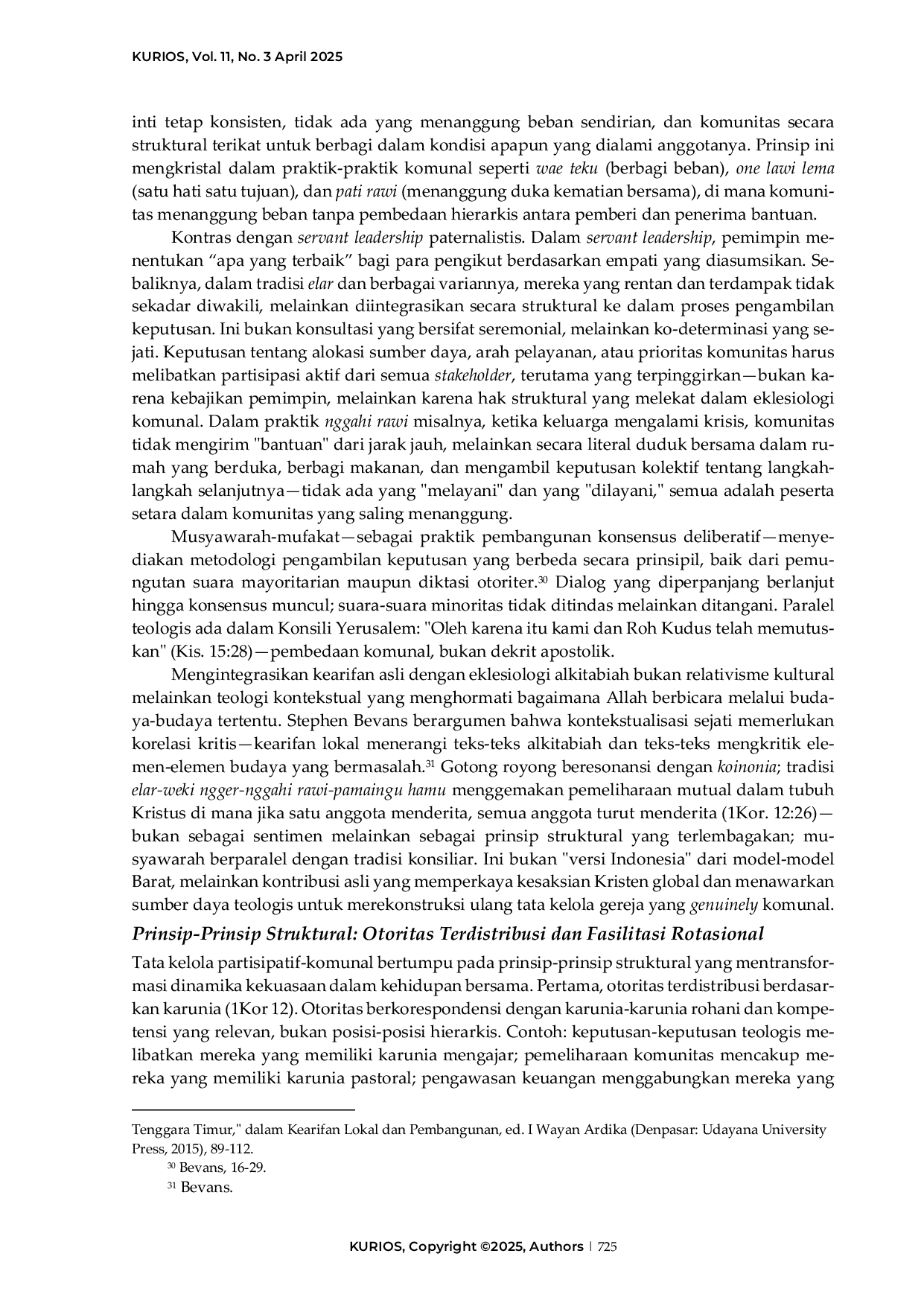 JURIS Dekolonialisasi servant leadership Karakter kritik dan rekonstruksi tata kelola eklesial dalam konteks indonesia