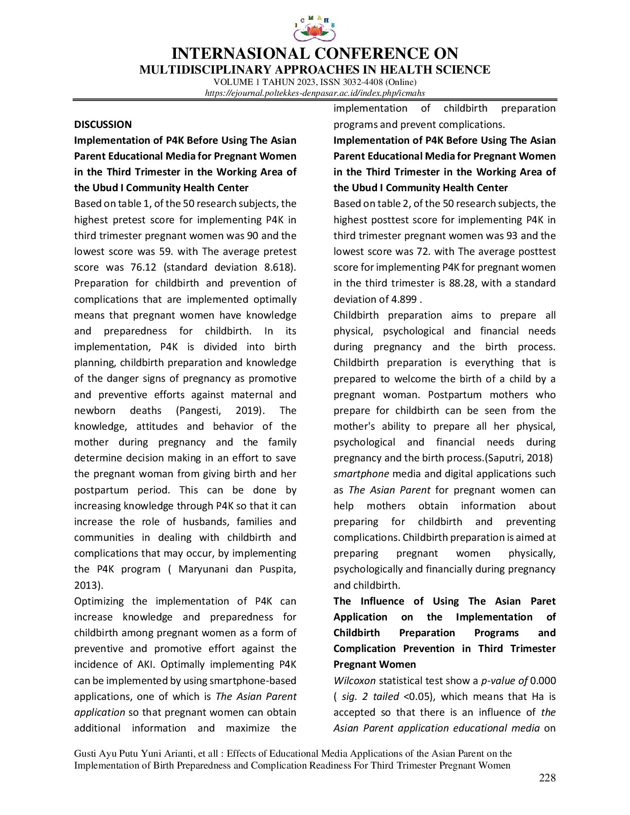 JURIS Effects Of Educational Media Applications Of The Asian Parent On The Implementation Of Birth Preparedness And Complication Readiness For Third Trimester Pregnant Women