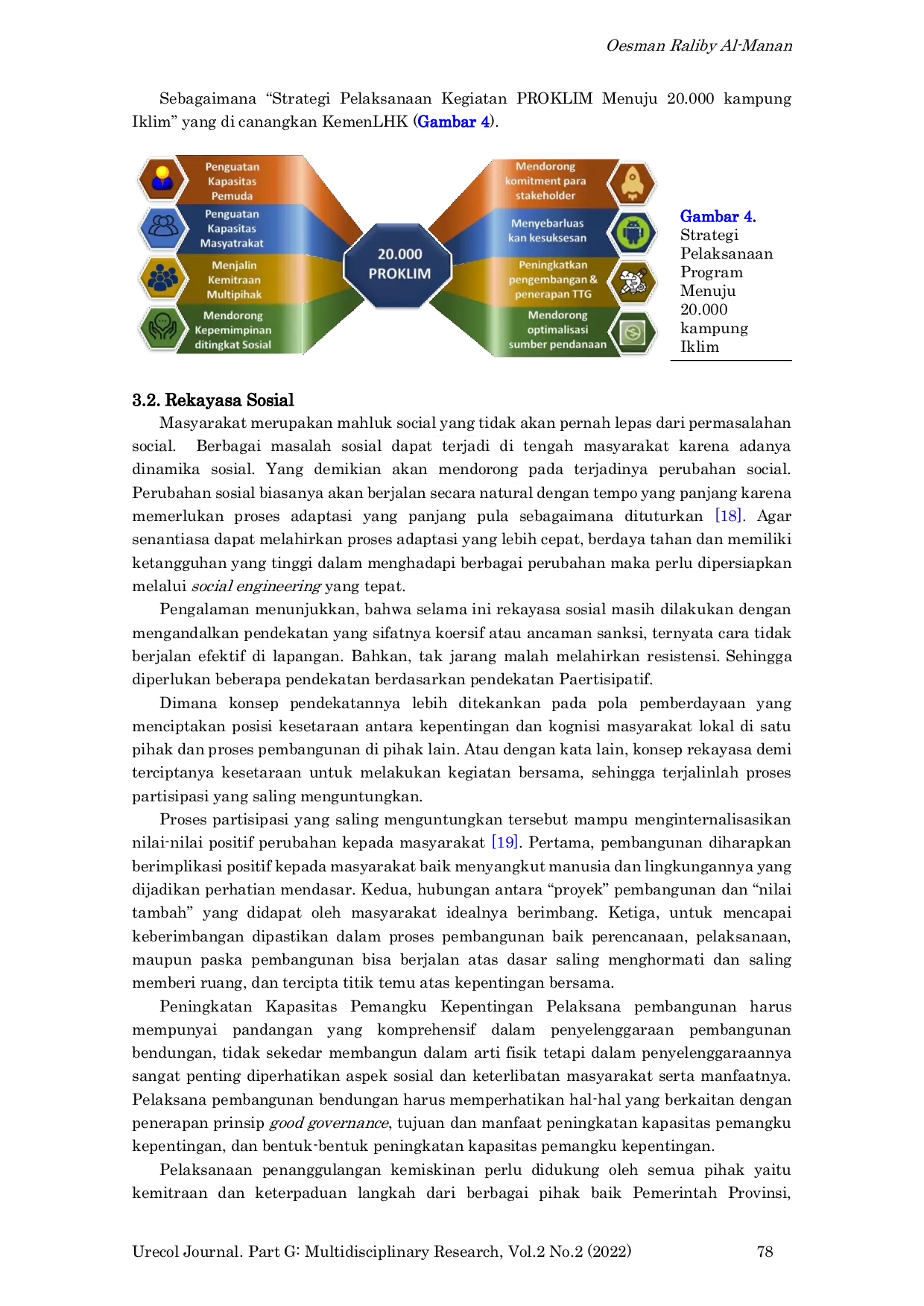 JURIS Performance Effectiveness of Social Engineering in The Implementation of Climate Village Program in Wates North Magelang
