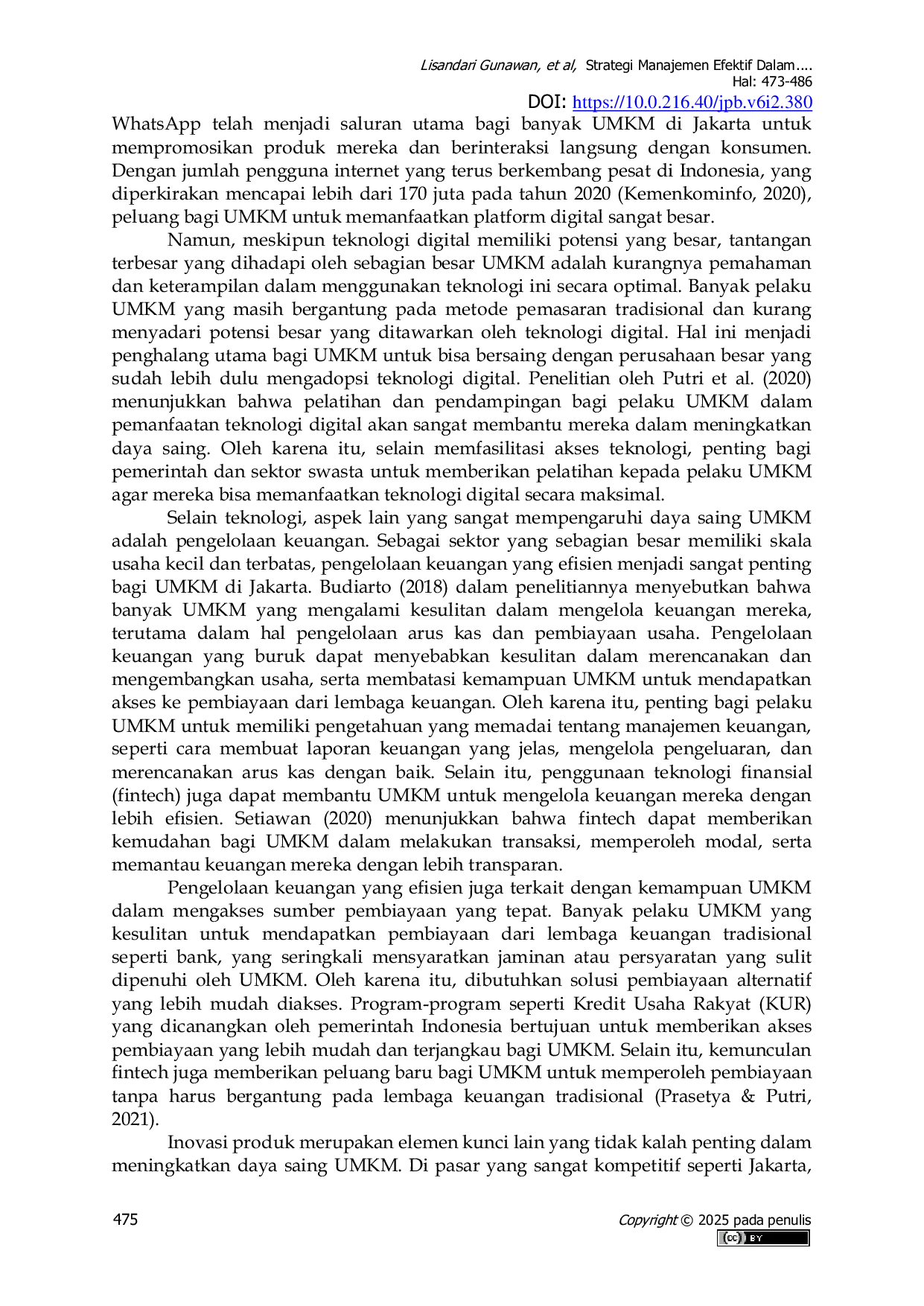 JURIS Strategi Manajemen Efektif dalam Meningkatkan Daya Saing UMKM di Jakarta