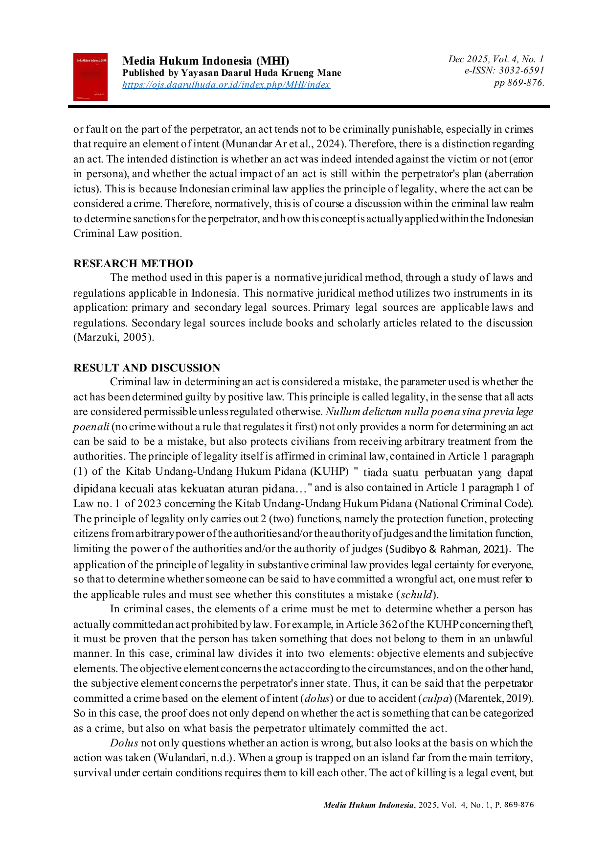JURIS The Urgency of Applying the Concepts of Error in Persona and Aberratio Ictus in Substantive Criminal Law in Indonesia