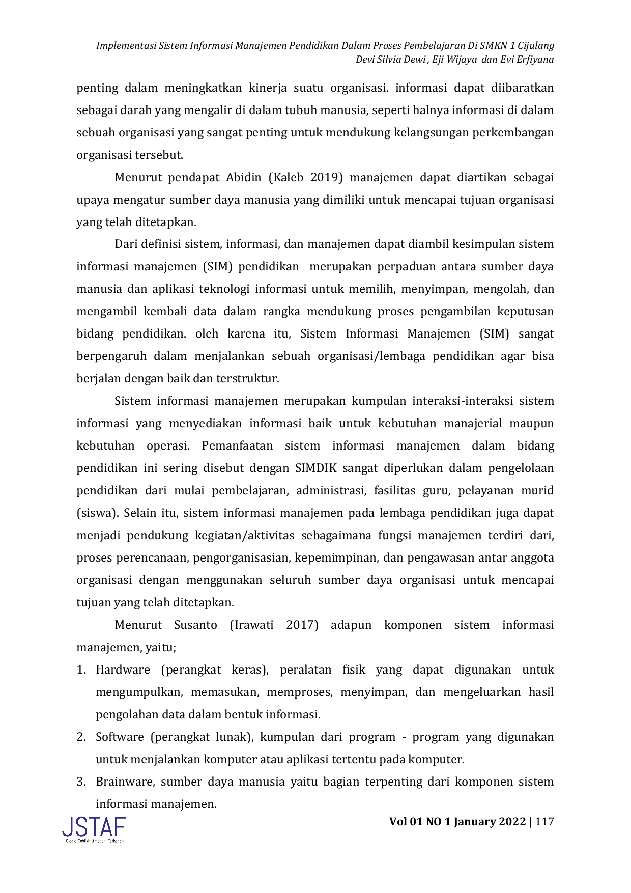 JURIS Implementasi Sistem Informasi Manajemen Pendidikan dalam Proses Pembelajaran di SMKN 1 Cijulang