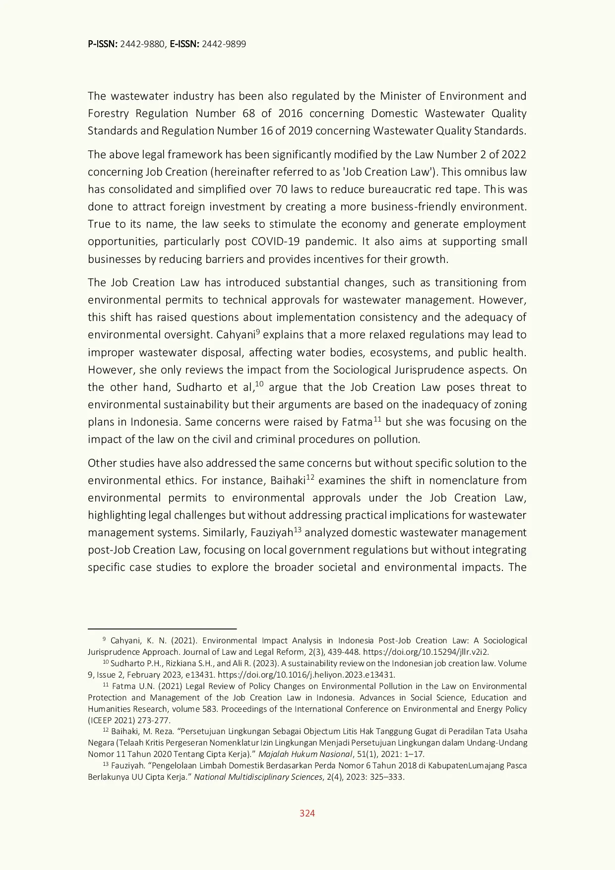 JURIS Regulatory Challenges in Wastewater Management and its Impacts on Environmental Sustainability