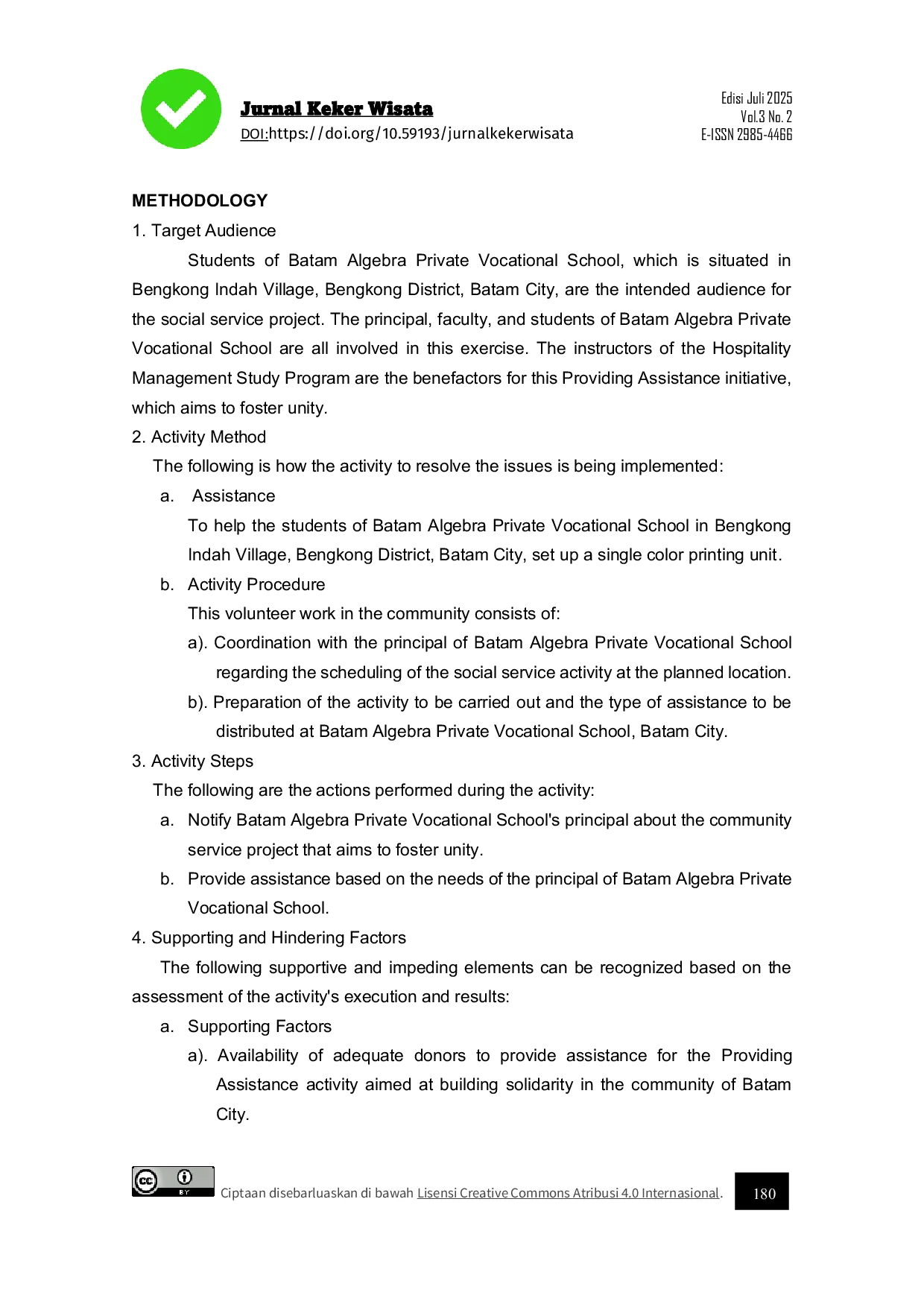 JURIS Providing Assistance To Students At Al Jabar Batam Private Vocational School