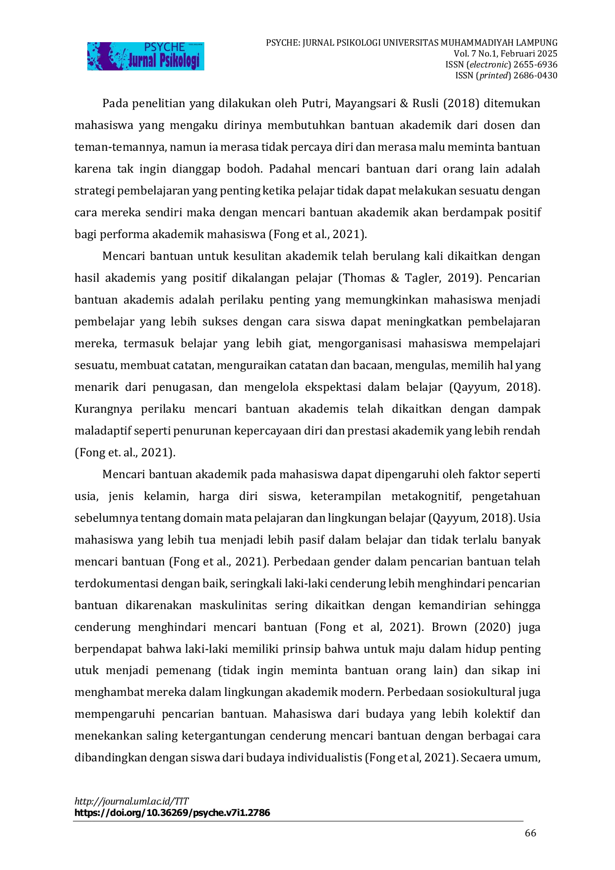 JURIS Keterhubungan Sosial dan Ketakutan Akan Kegagalan Pengaruhnya Terhadap Mencari Bantuan Akademik Pada Mahasiswa Yang Menyusun Skripsi