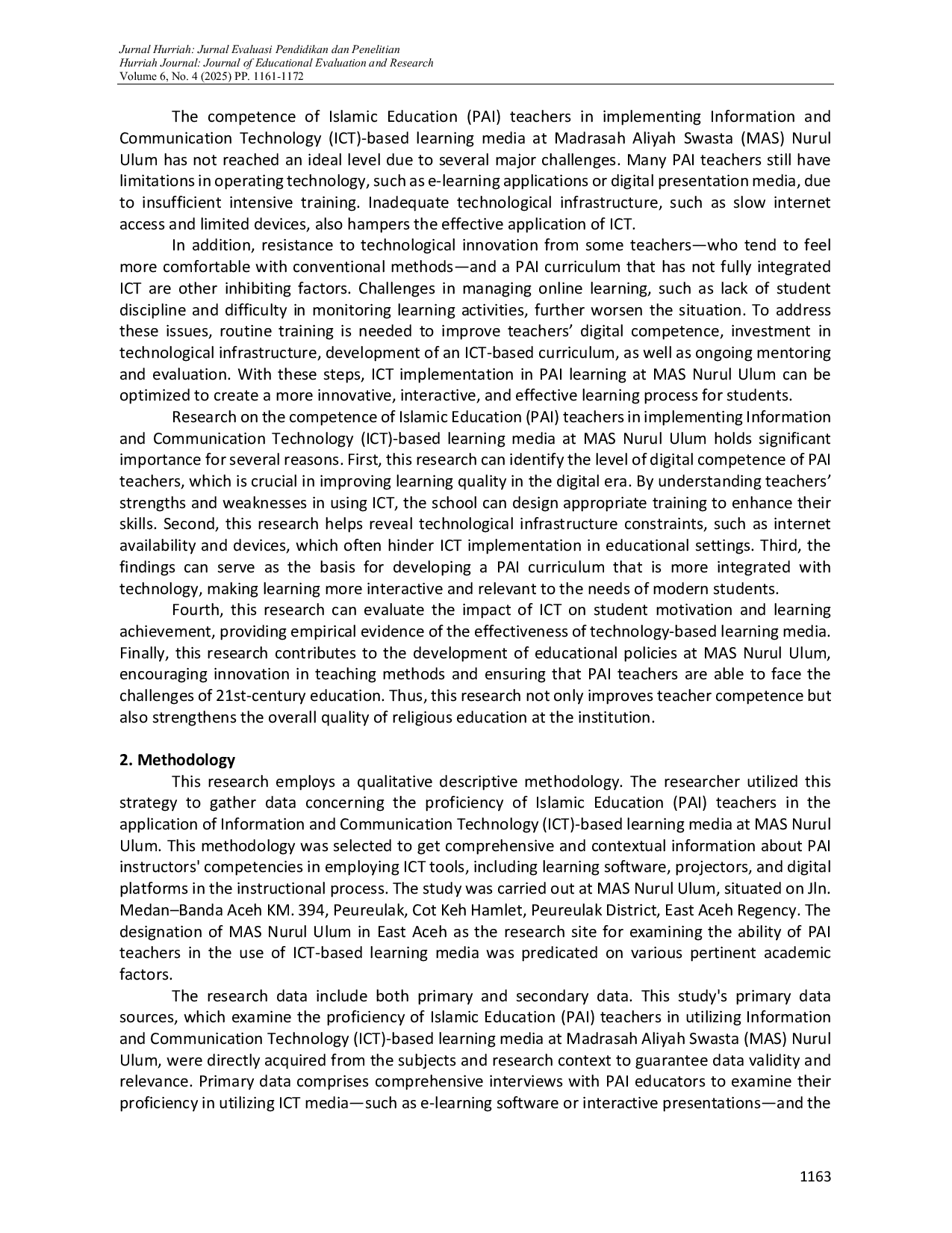 JURIS Competence of Islamic Religious Education Teachers in Implementation of Learning Media Based Information Communication Technology ICT To Mas Nurul Ulum