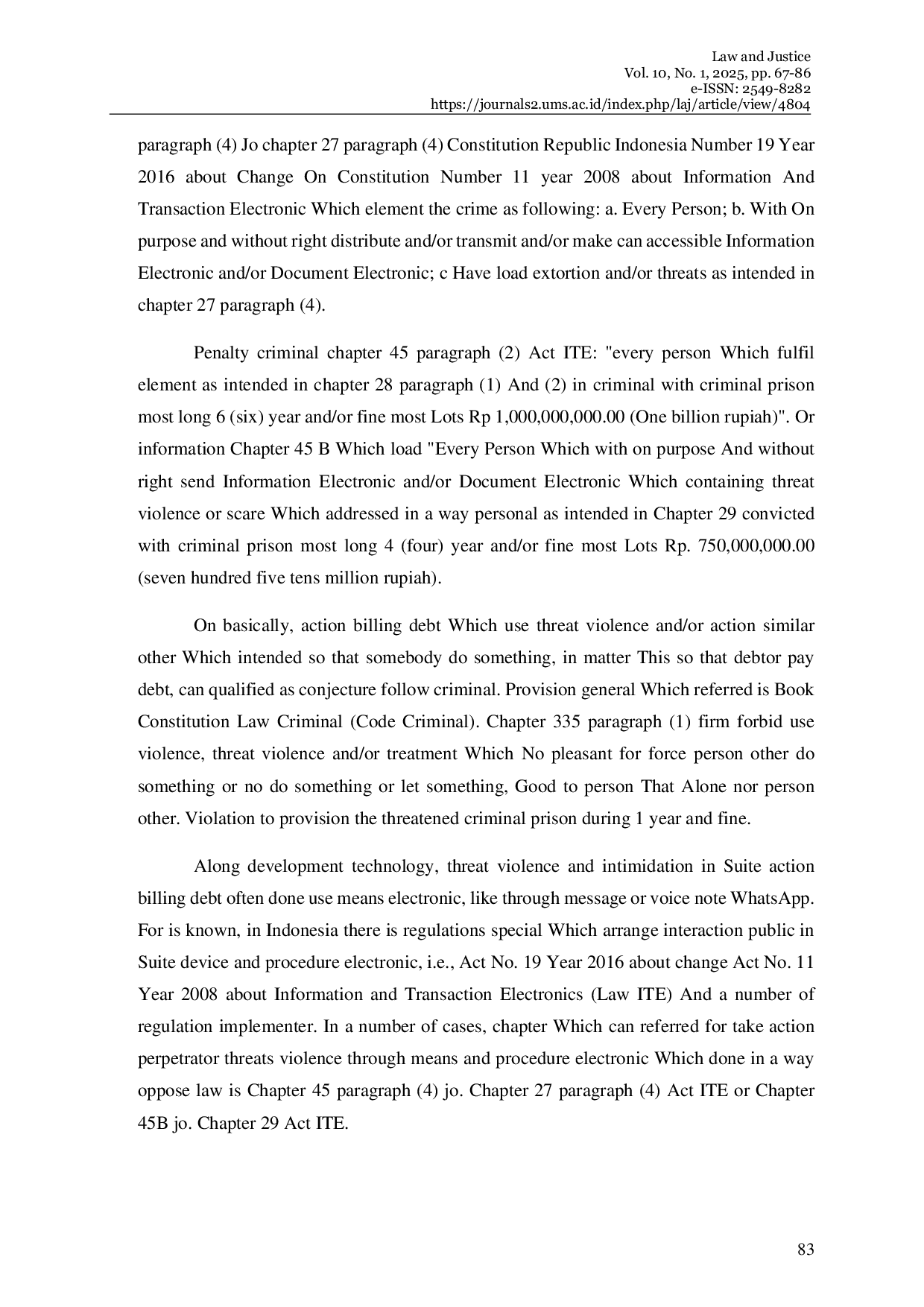 JURIS Dynamics of Consumer Protection Law In the Development of the Financial Technology Industry in Indonesia