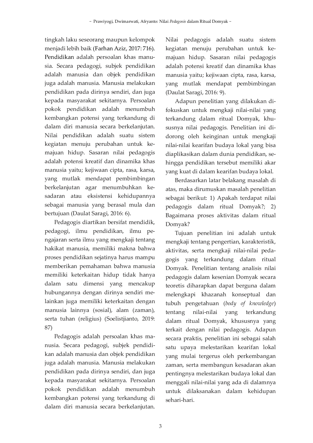 JURIS Nilai Pedagosis dalam Ritual Domyak