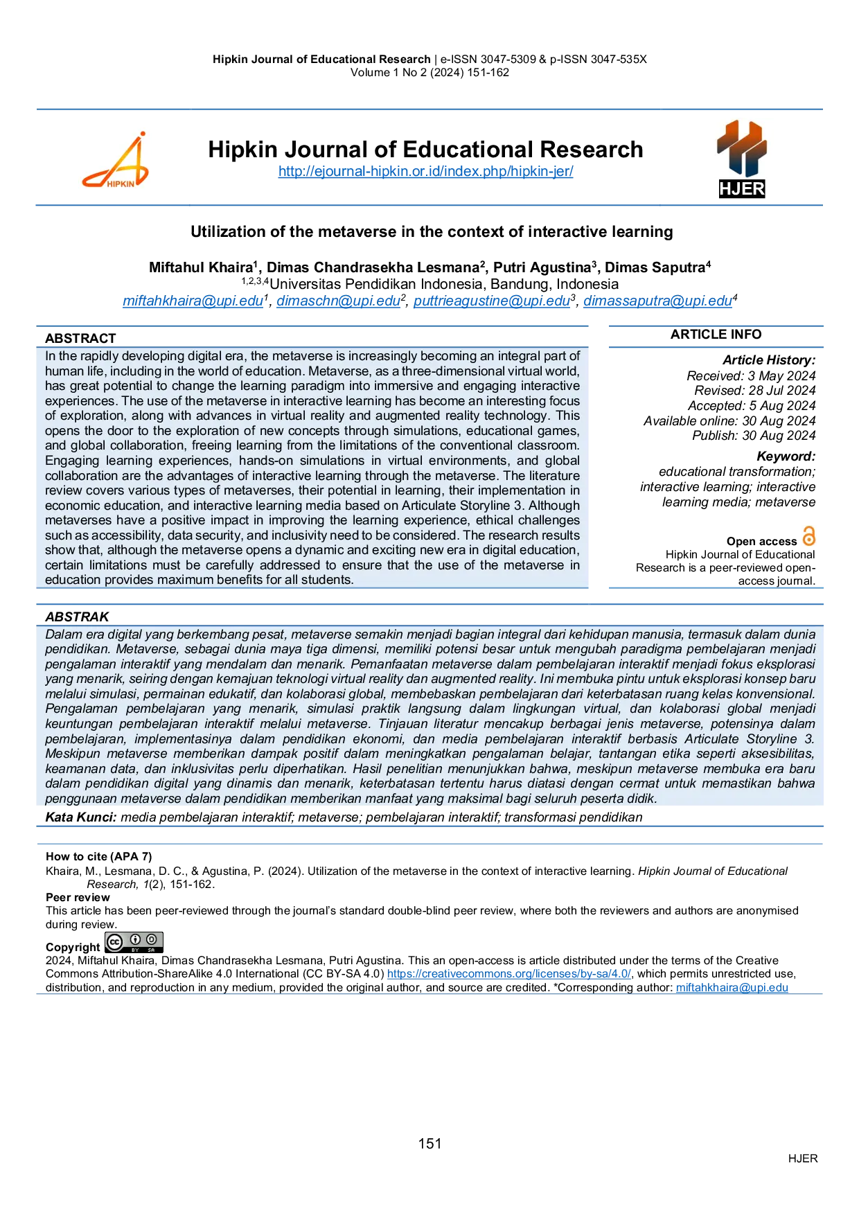 JURIS Utilization of the metaverse in the context of interactive learning