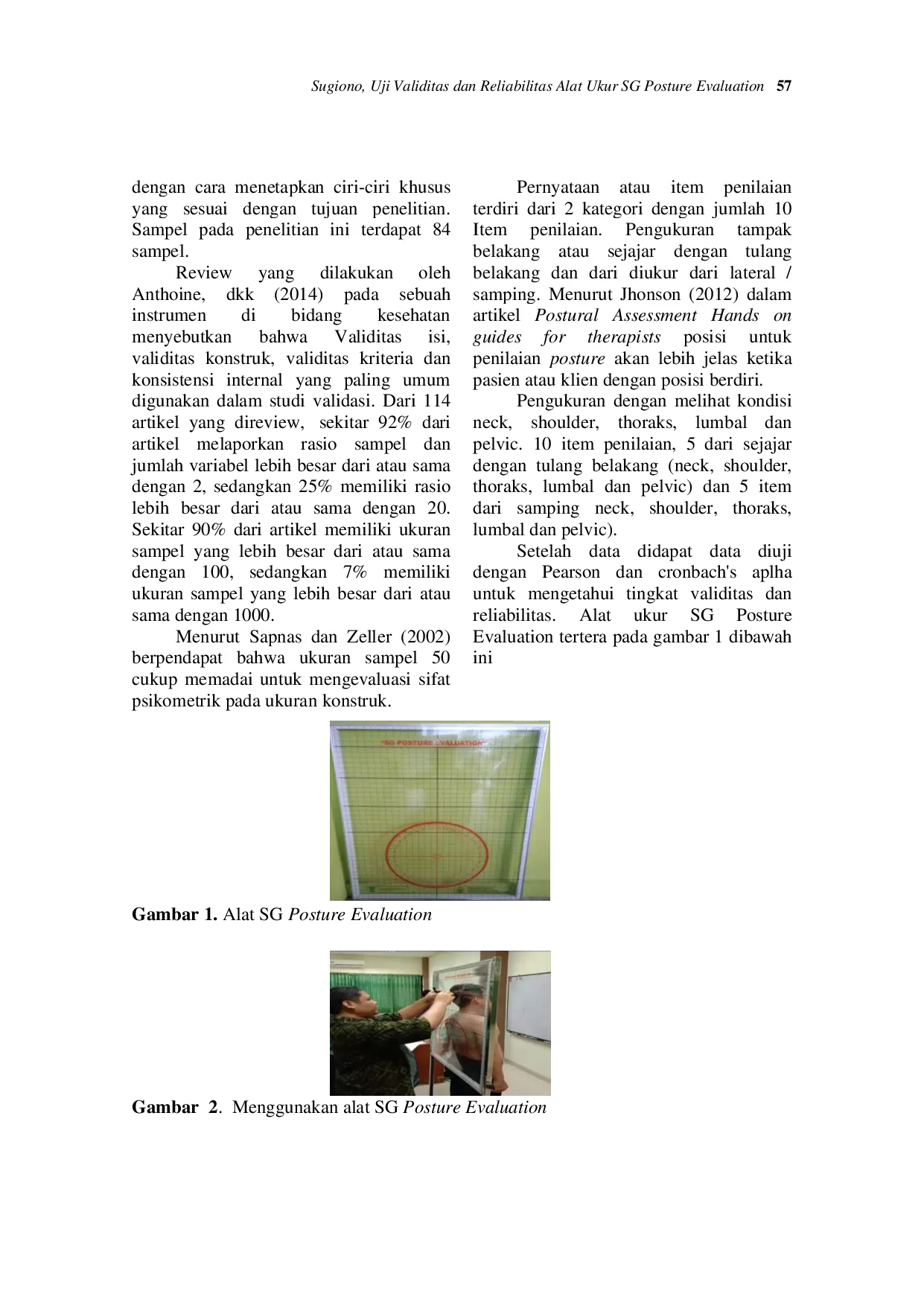 JURIS Uji Validitas dan Reliabilitas Alat Ukur SG Posture Evaluation