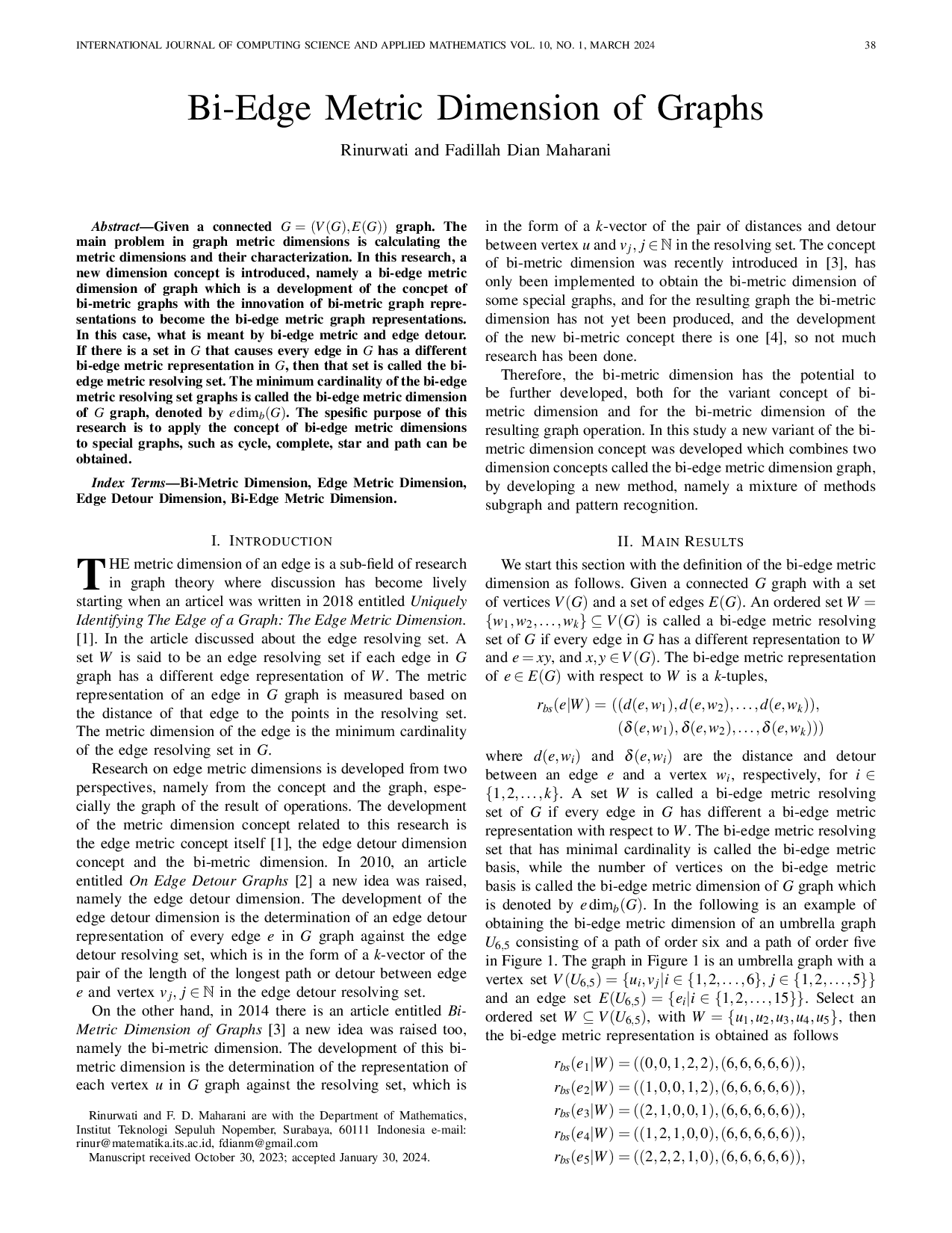 JURIS Bi Edge Metric Dimension of Graphs