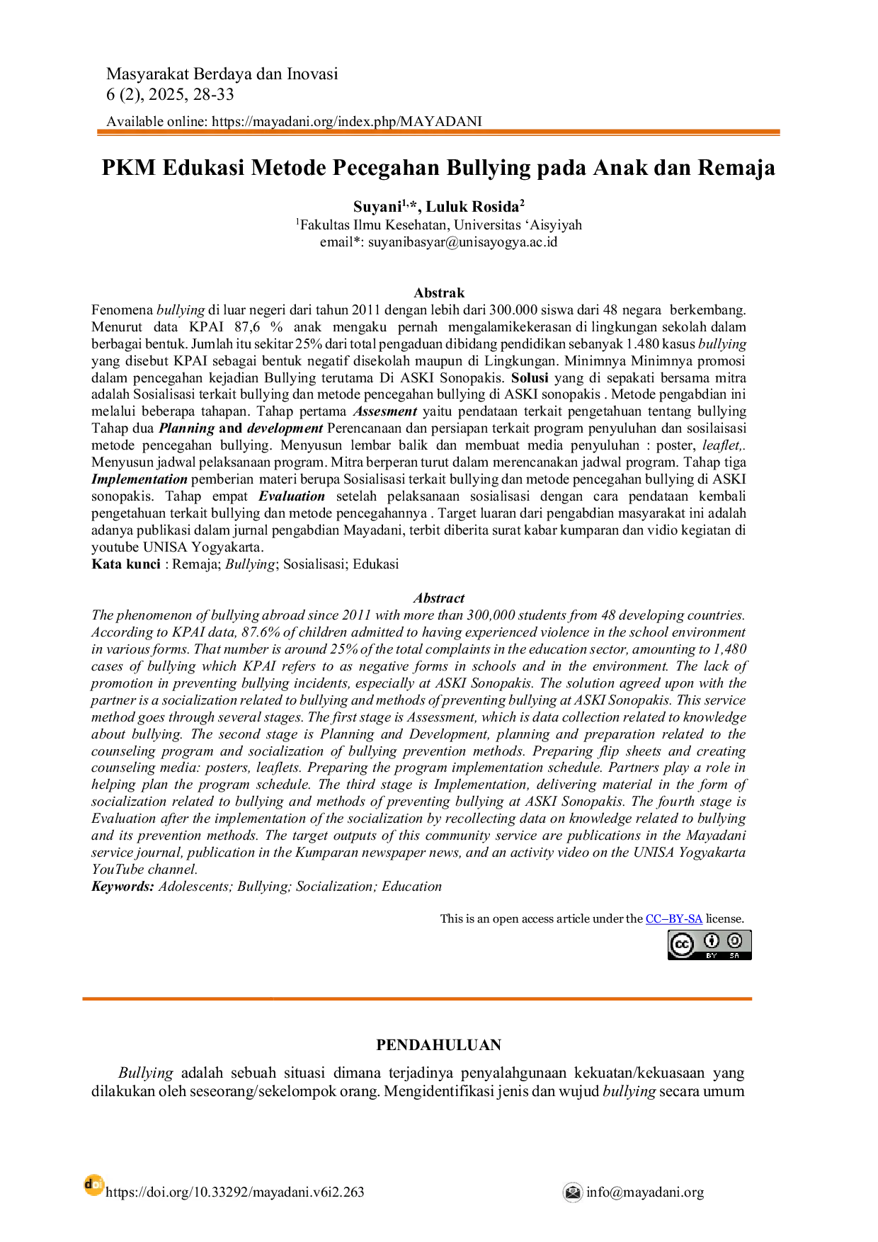 JURIS PKM Edukasi Metode Pecegahan Bullying pada Anak dan Remaja