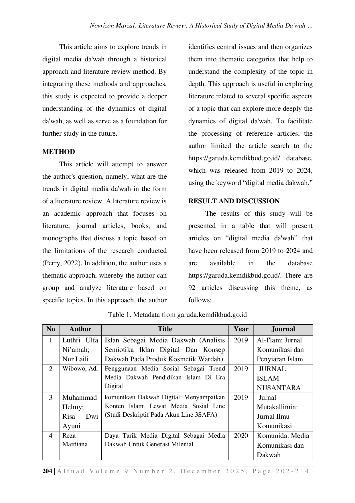 JURIS Literature Review A Historical Study of Digital Media Da wah Research as A Religious Movement