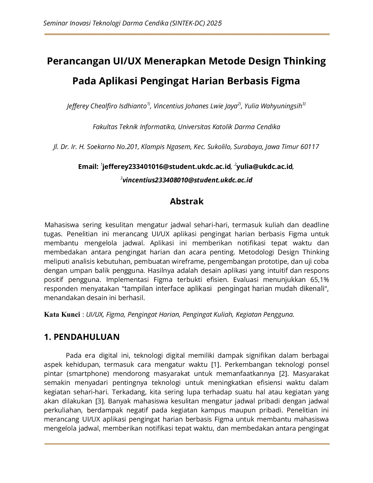 JURIS Perancangan UI UX Menerapkan Metode Design Thinking Pada Aplikasi Pengingat Harian Berbasis Figma