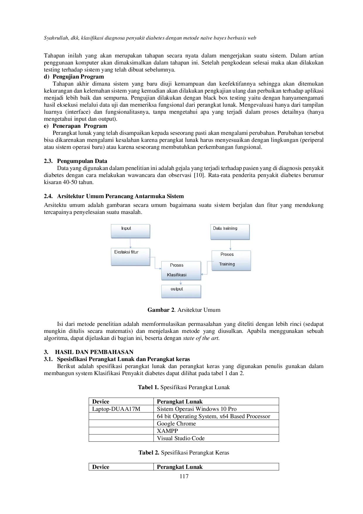 juris Klasifikasi Diagnosa Penyakit Diabetes Dengan Metode Na ve Bayes Berbasis Web