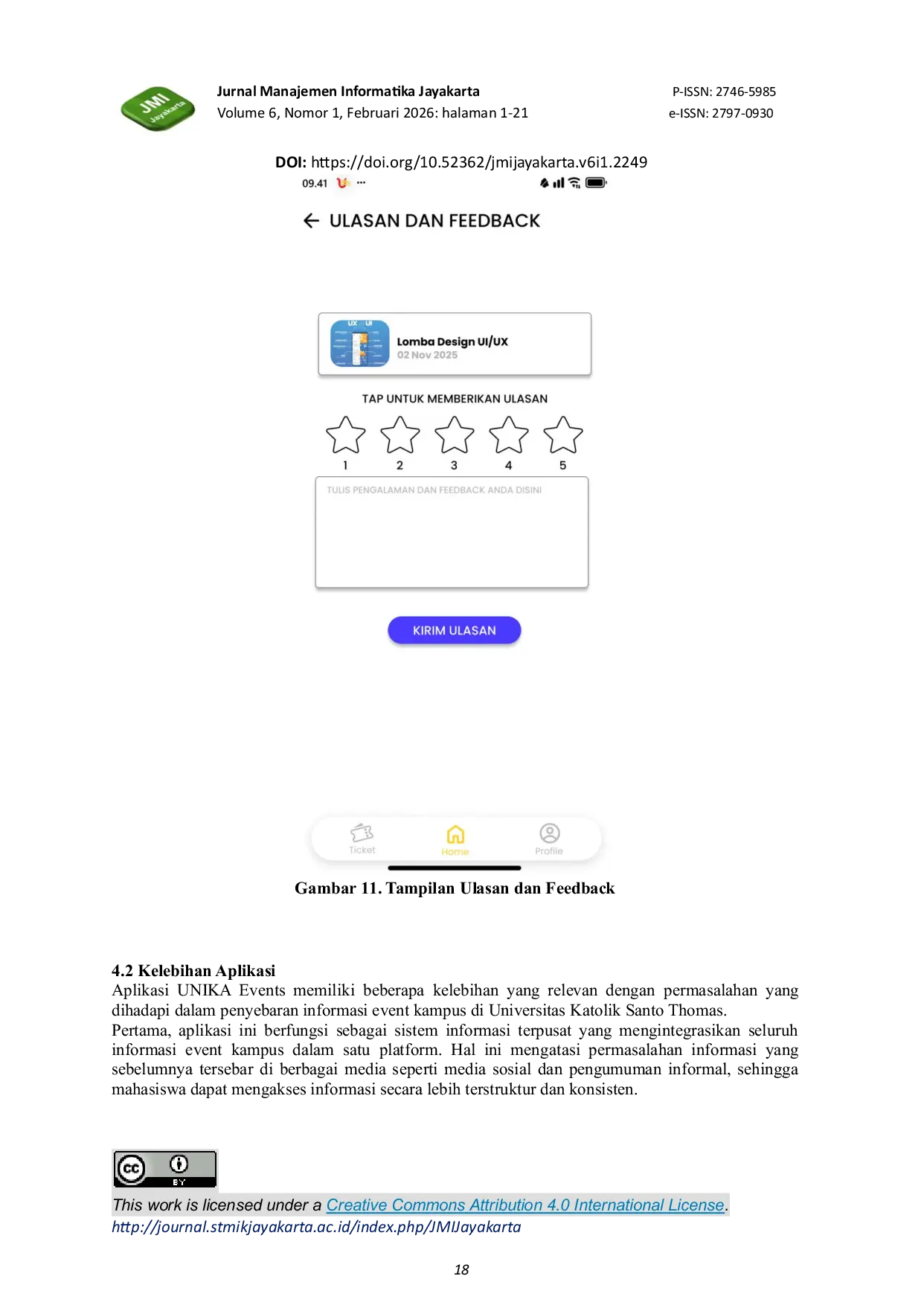 JURIS Perancangan dan Kelayakan Aplikasi UNIKA Events Berbasis Mobile