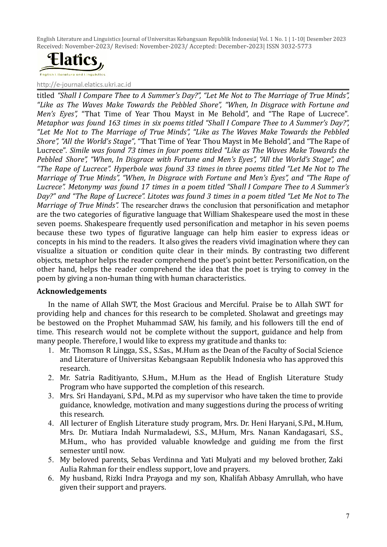 JURIS Figurative Language An Analysis of Figurative Language Used in William Shakespeare s Poems Figurative language Poem William Shakespeare