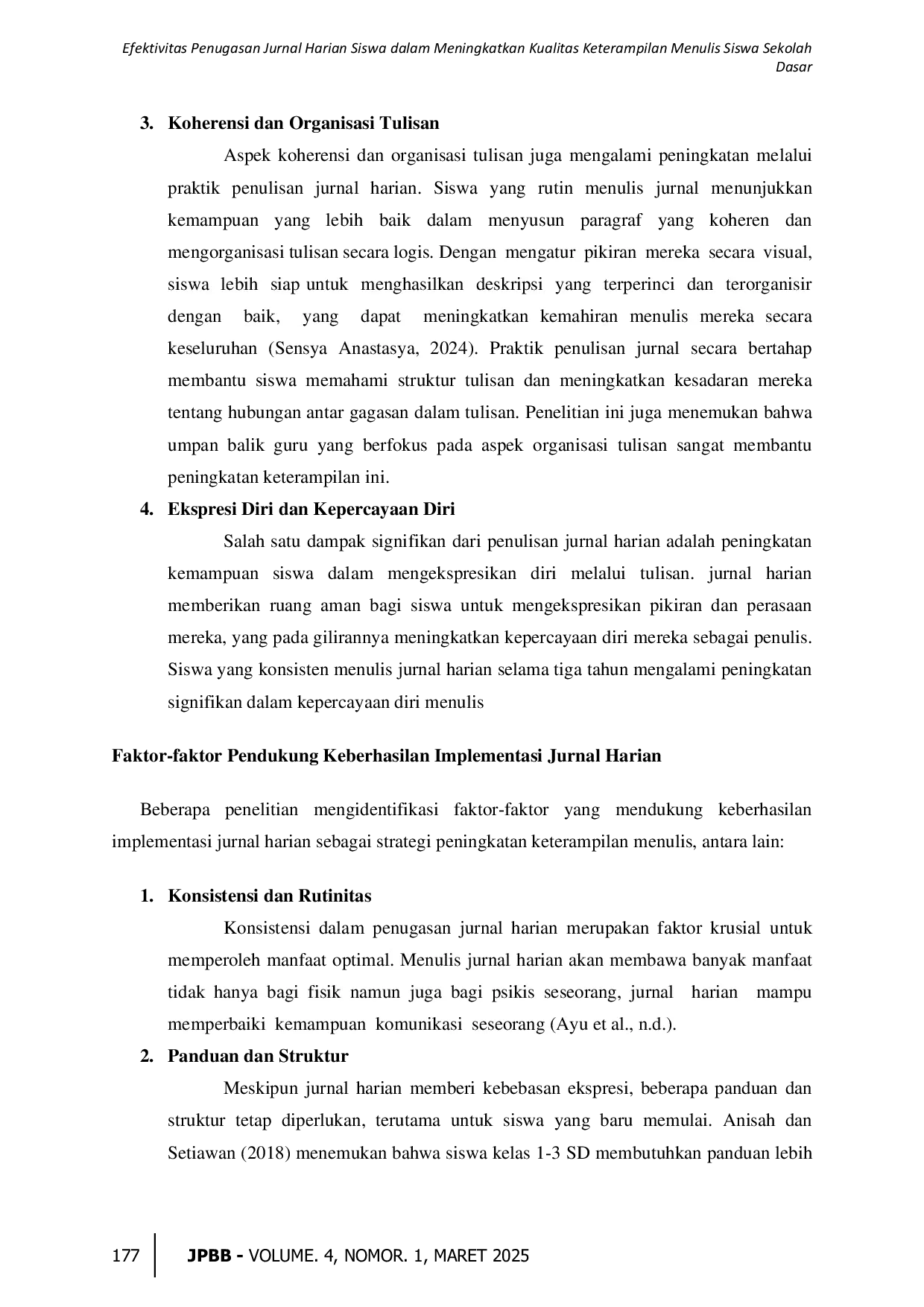 JURIS Efektivitas Penugasan Jurnal Harian Siswa dalam Meningkatkan Kualitas Keterampilan Menulis Siswa Sekolah Dasar