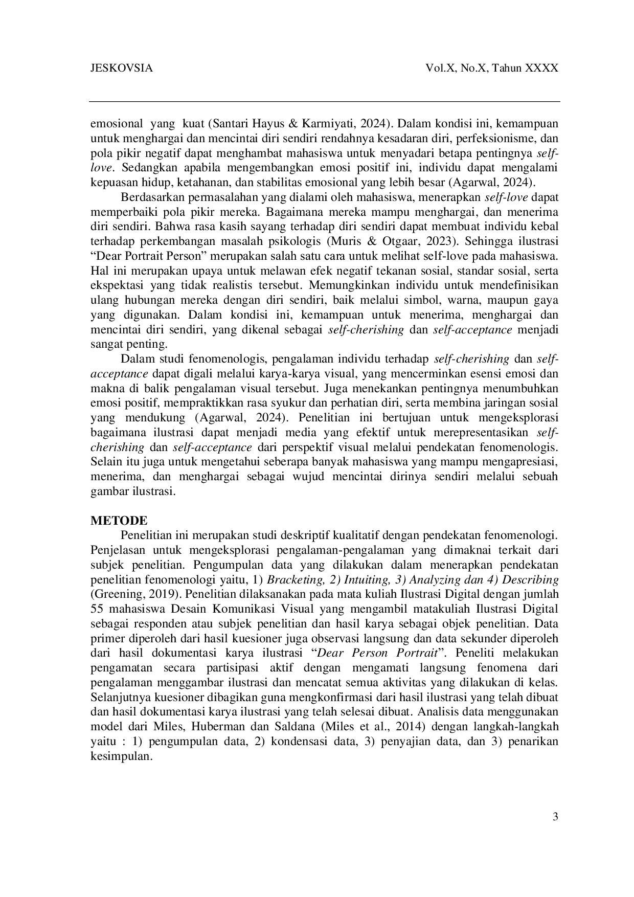 JURIS Illustration as a Representation Media of Self Cherishing and Self Acceptance in the Visual Perspective of Phenomenological Studies