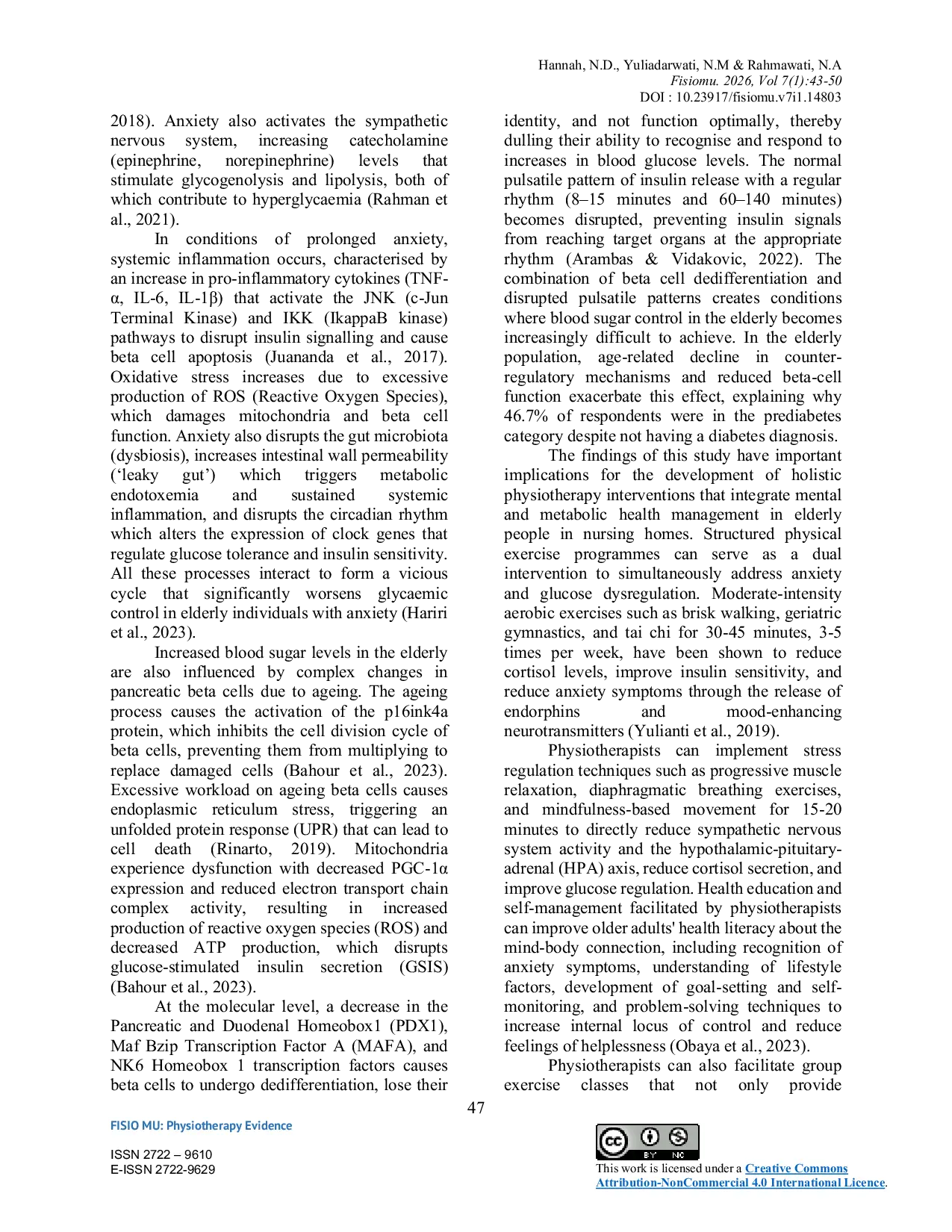JURIS The Correlation Between Anxiety Levels and Blood Sugar Levels in Elderly People in Malang City