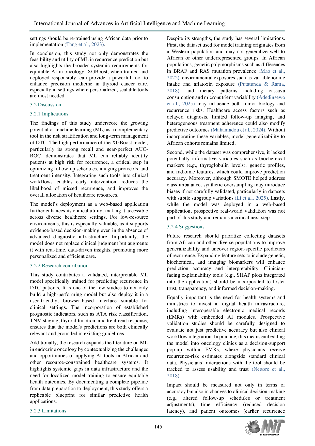 JURIS Predicting Thyroid Cancer Recurrence Using Machine Learning An Artificial Intelligence Approach to Clinical Oncology