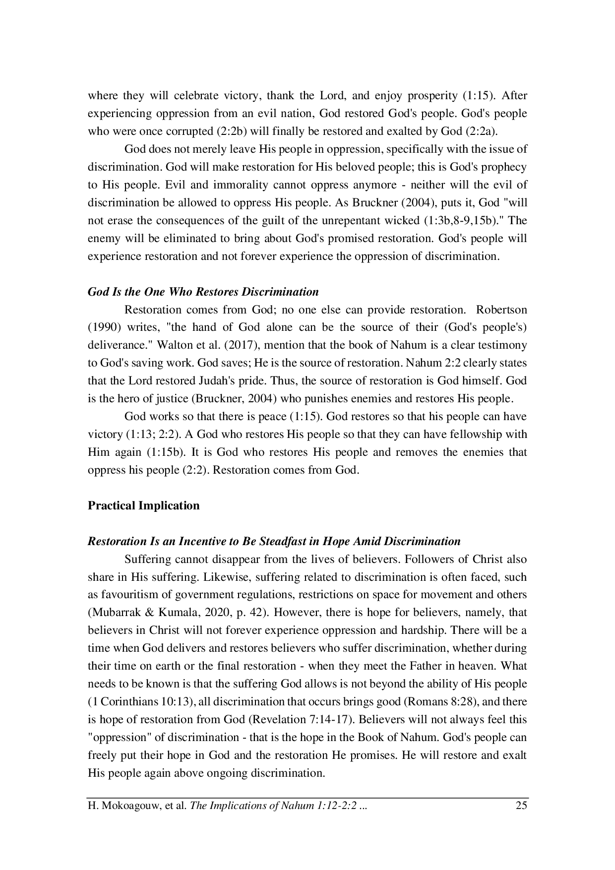 juris The Implications of Nahum 1 12 2 2 for the Case of Religious Discrimination in Indonesia