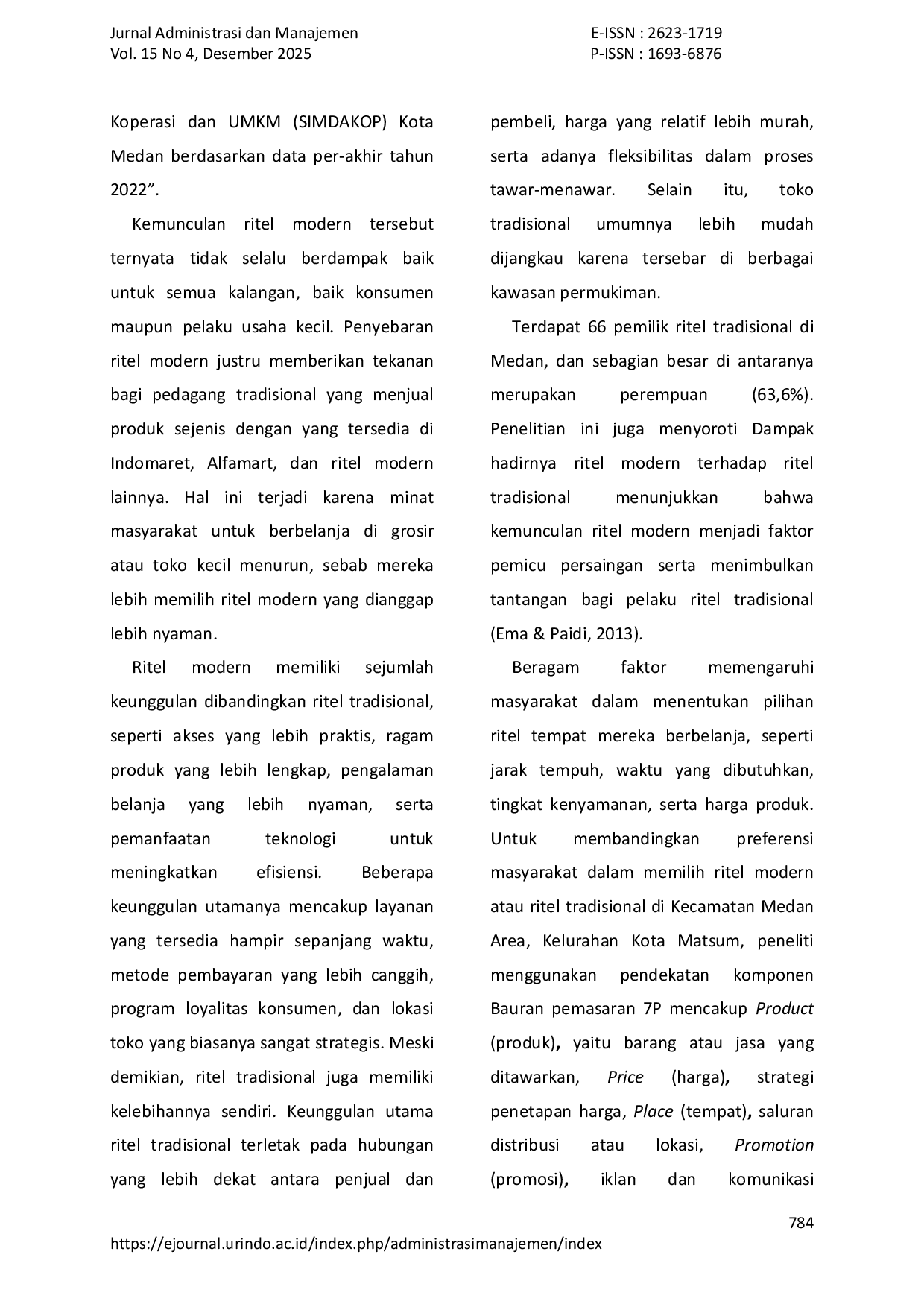 JURIS Persaingan Bisnis Ritel Modern Dan Tradisional Pada Gaya Belanja Studi Kasus Pada Masyarakat Kelurahan Matsum