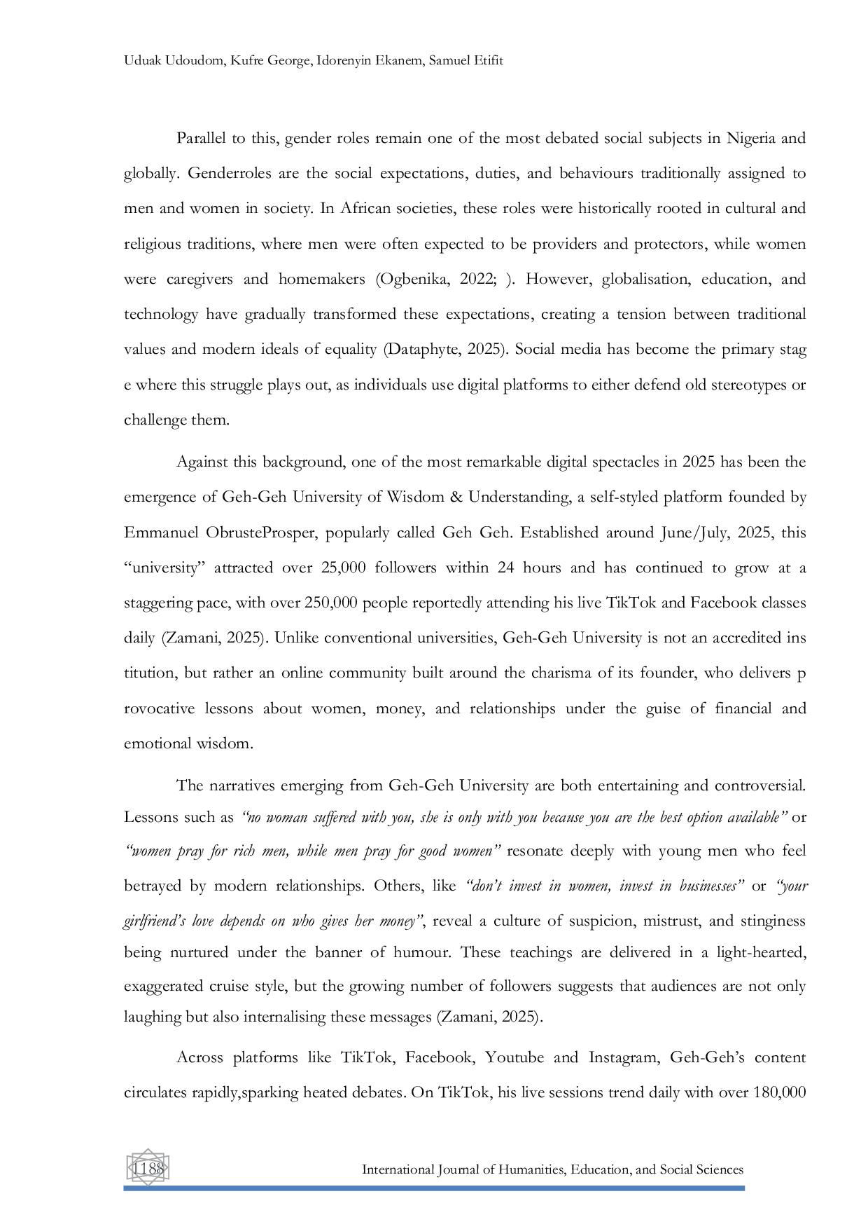 JURIS Negotiating Gender Roles through Social Media Cruise A Discourse Analysis of Geh Geh University Narratives