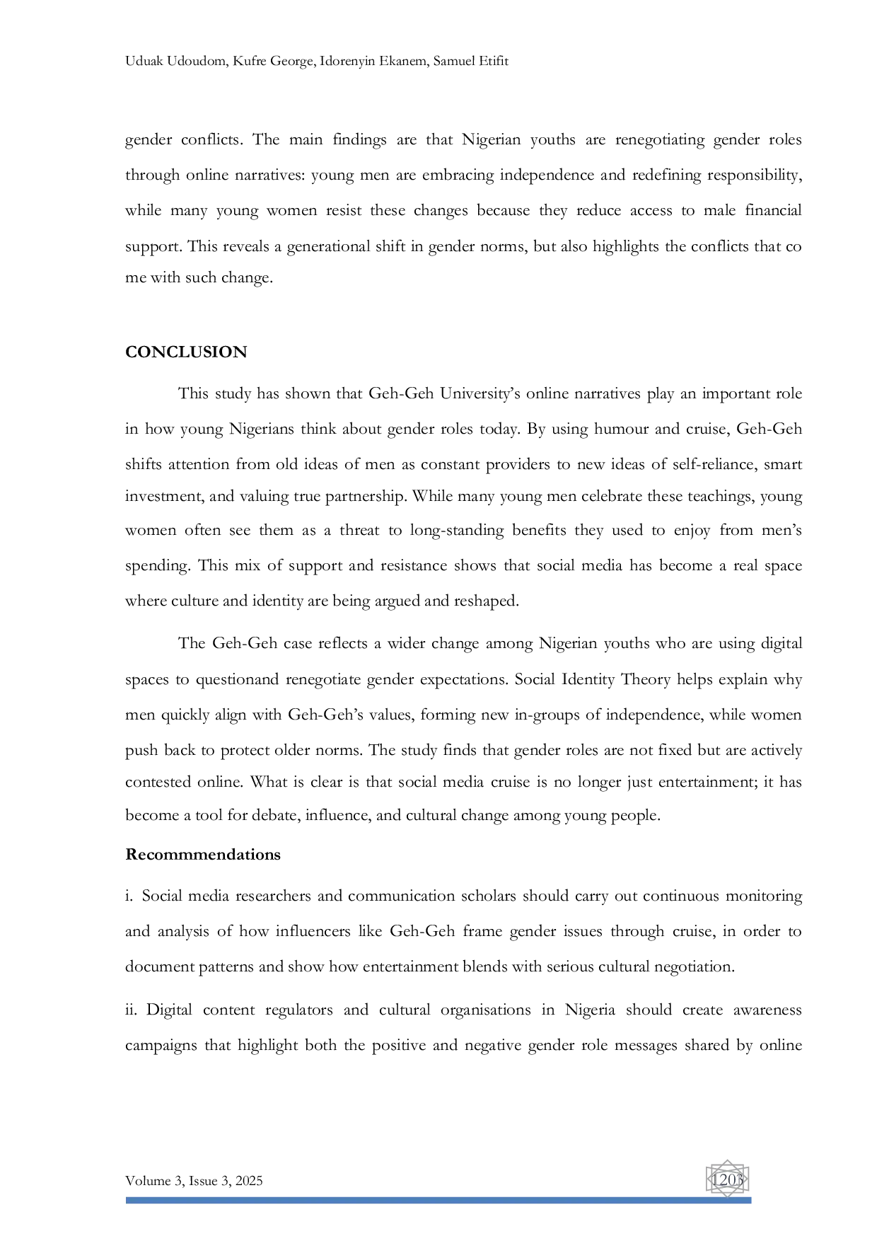 JURIS Negotiating Gender Roles through Social Media Cruise A Discourse Analysis of Geh Geh University Narratives