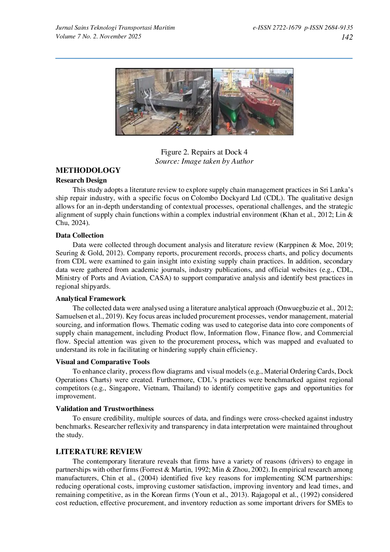 JURIS The Supply Chain Management Practices of the Ship Repair Industry in Colombo Dockyard Literature Review