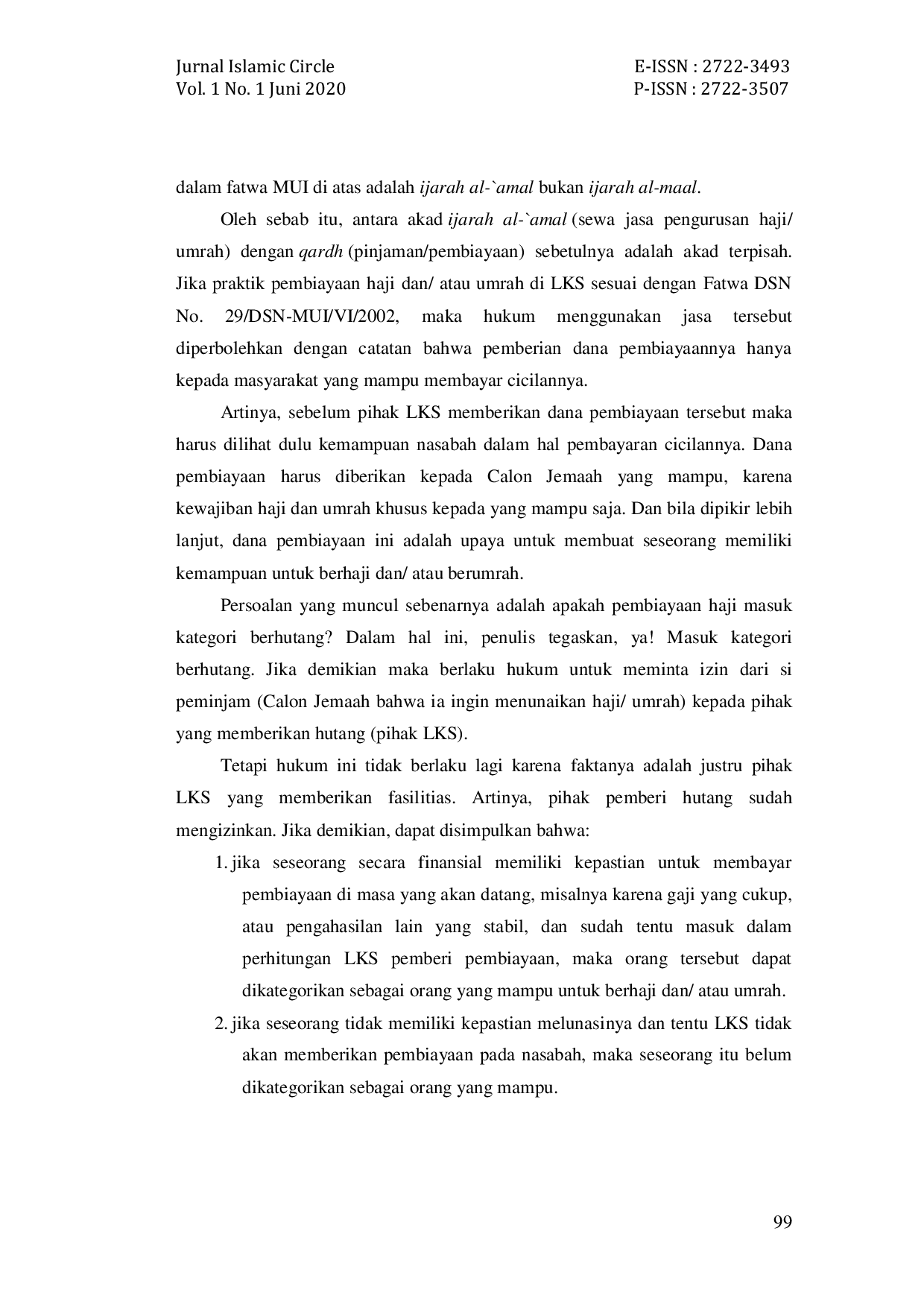 JURIS Inovasi Sistemik Pembiayaan Perjalanan Umrah Melalui Amitra Syariah Financing Studi Kasus PT Wakafa Zain Abul Husna