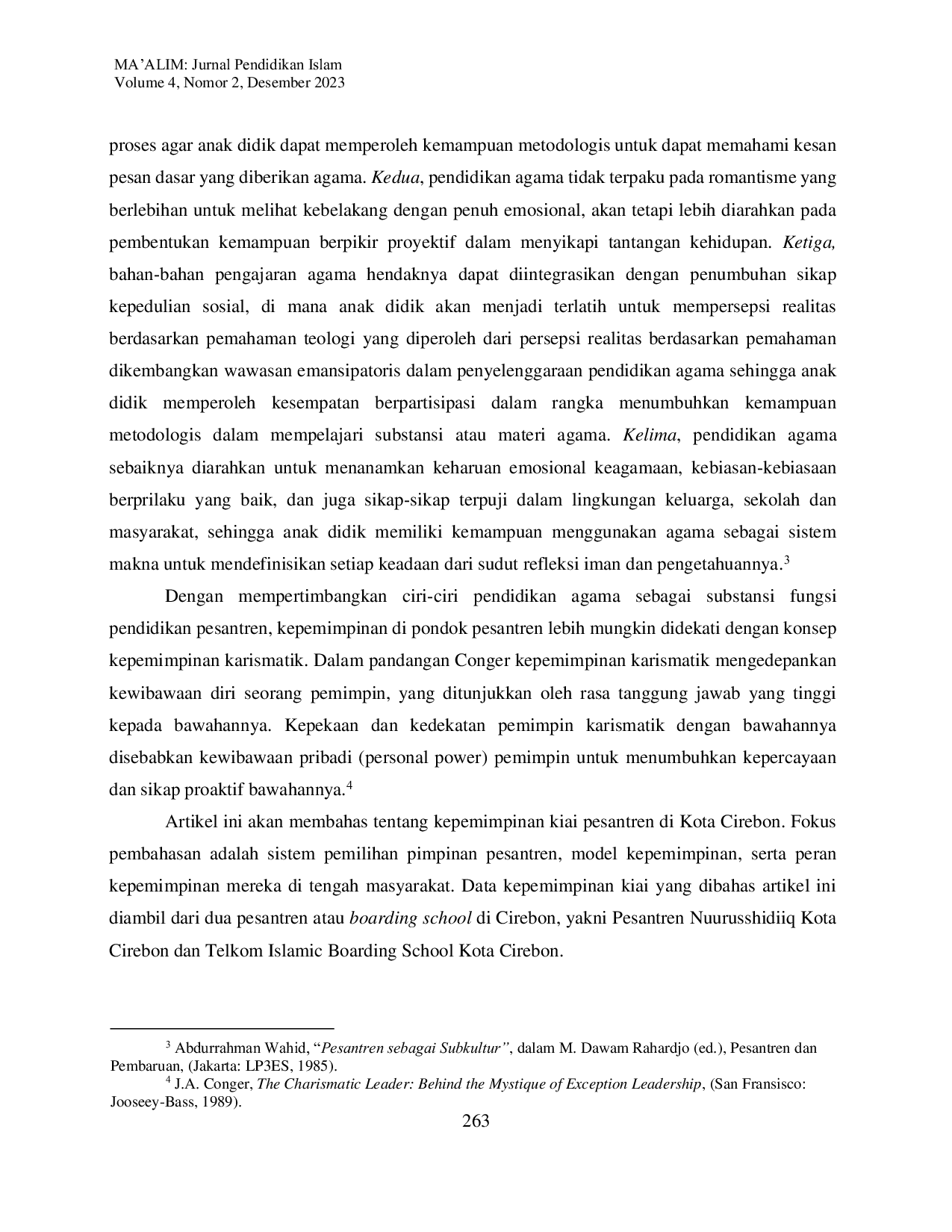 JURIS Studi Komparasi Kepemimpinan Kiai dan Direktur di Pondok Pesantren dan Boarding School