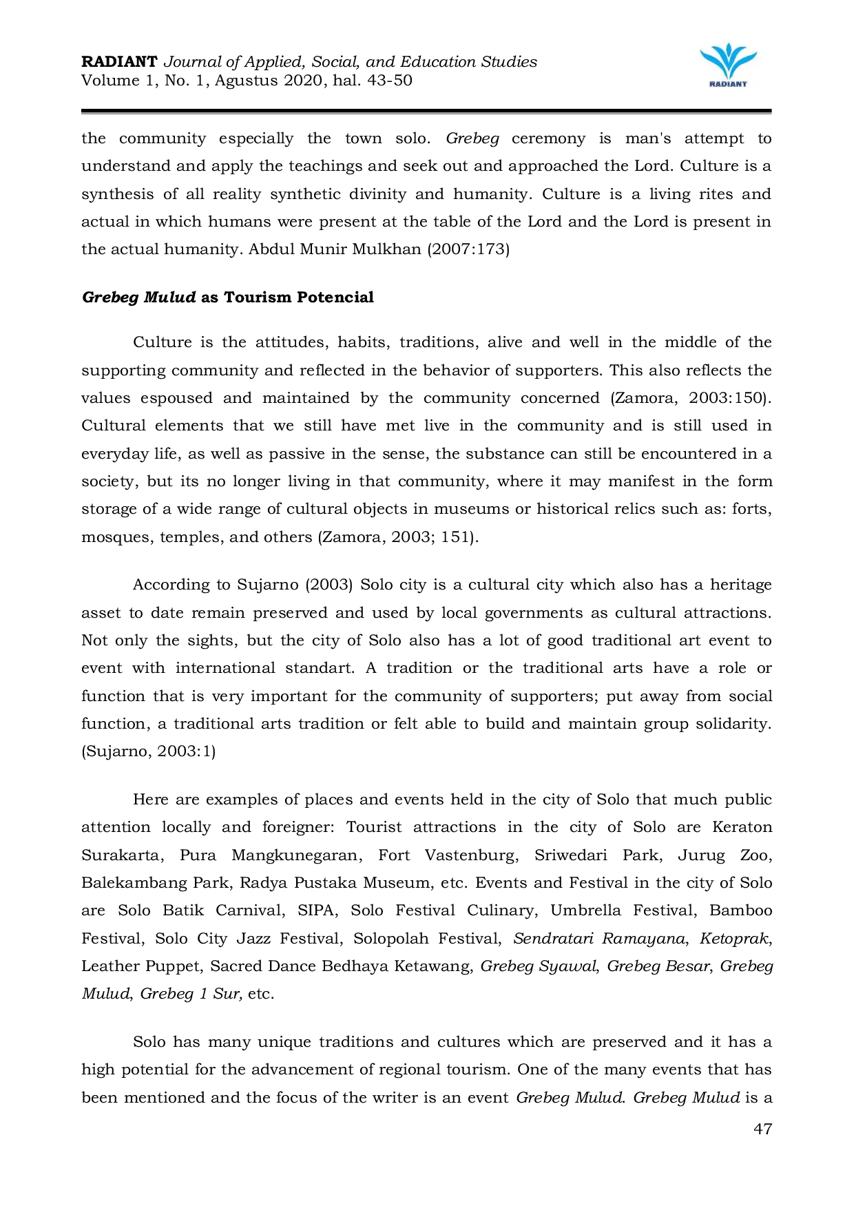 JURIS The Analysis of Grebeg Mulud as Tourism Potential