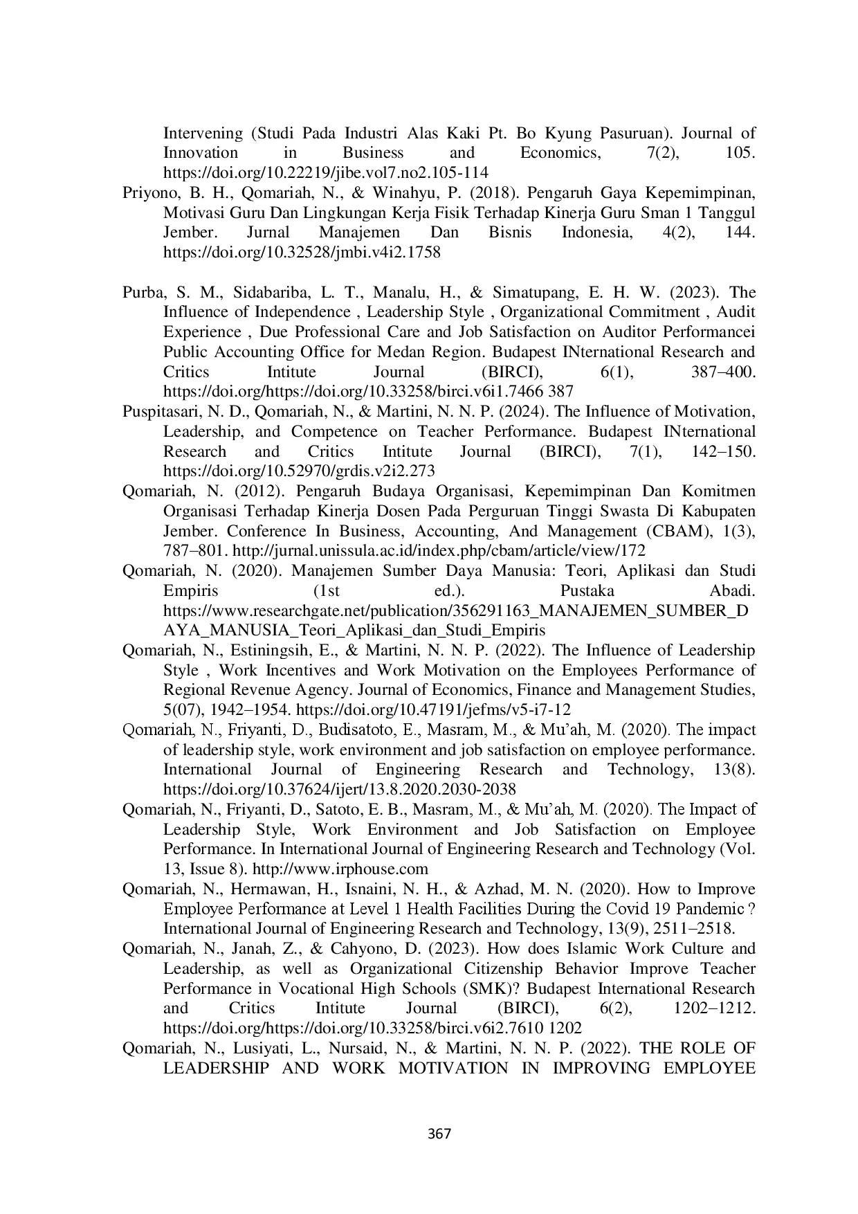 juris Improving Employee Performance Based on Delegative Leadership Style and Work Environment