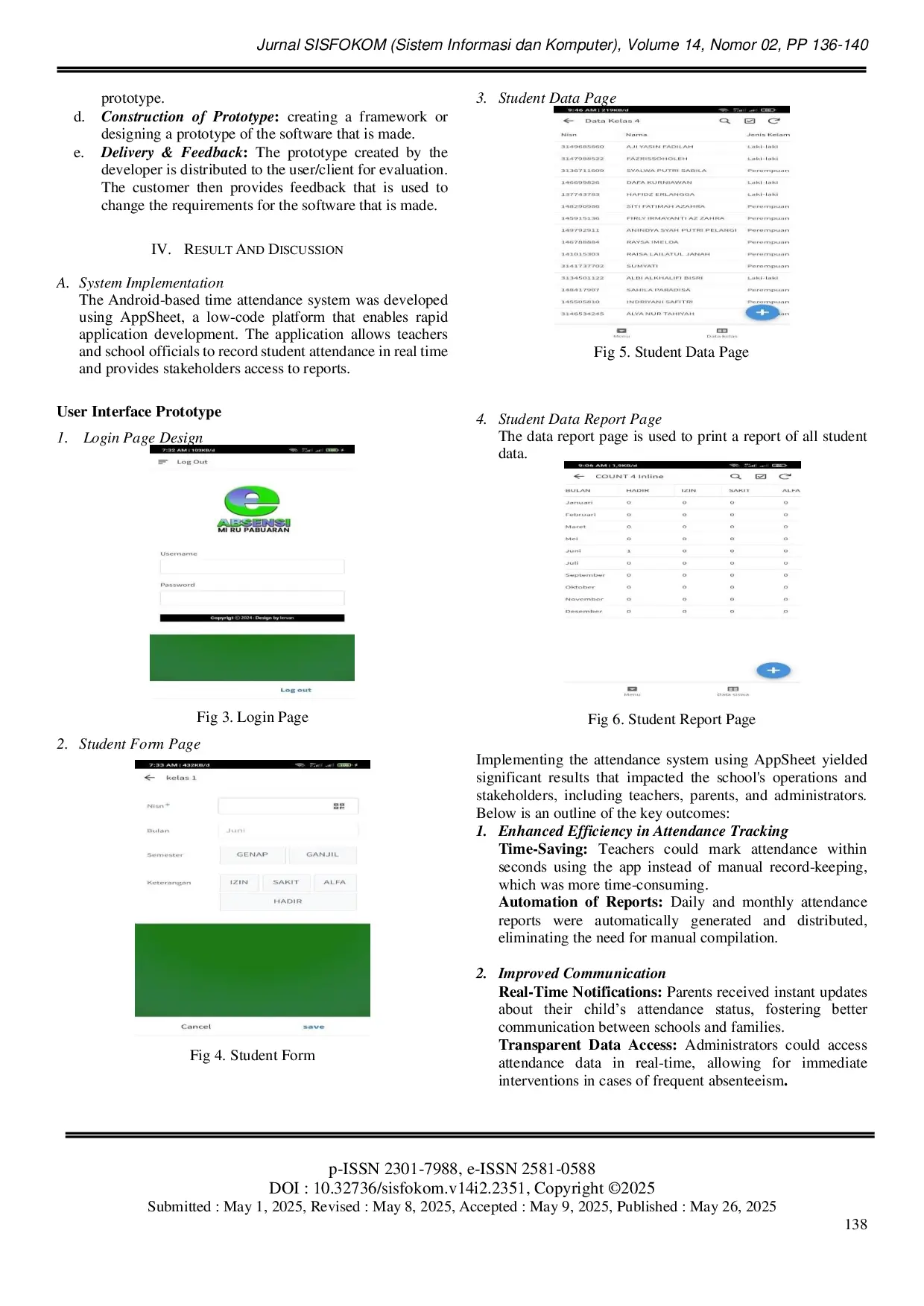 JURIS Implementation of Elementary School Student Attendance Information System Based on Android using AppSheet