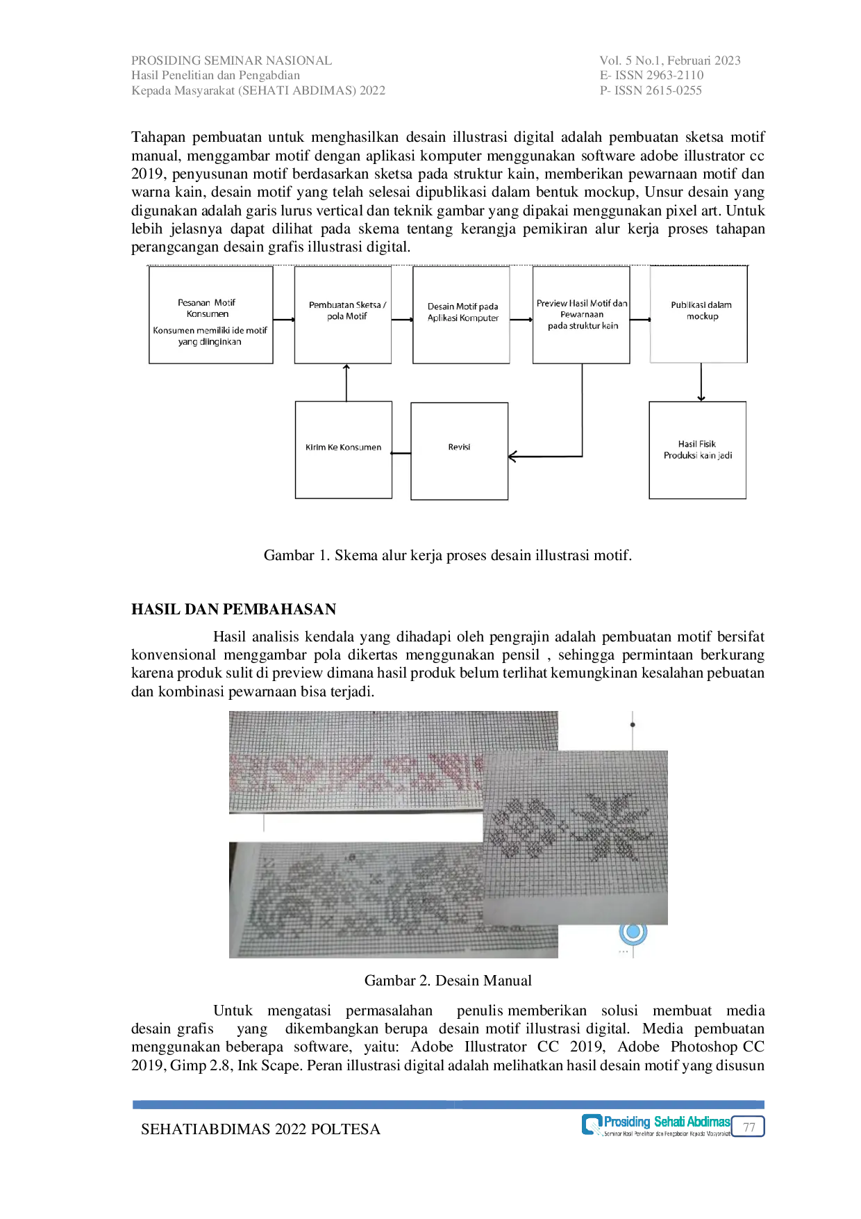 JURIS Desain Ilustrasi Digital Motif Kain Tenun Lunggi Kabupaten Sambas Menggunakan Teknik Gambar Pixel Art