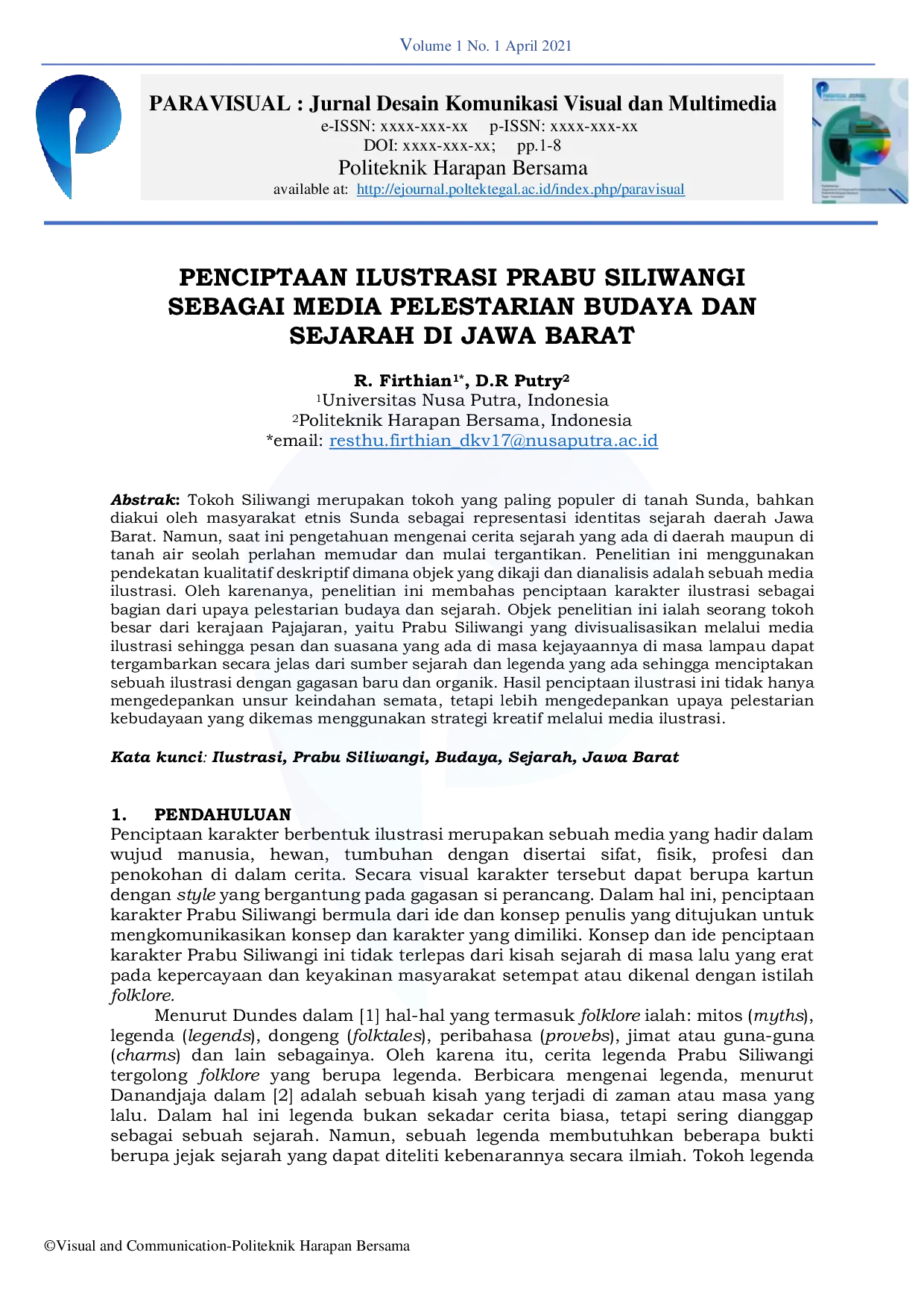 JURIS Penciptaan Ilustrasi Prabu Siliwangi Sebagai Media Pelestarian Budaya Dan Sejarah Di Jawa Barat