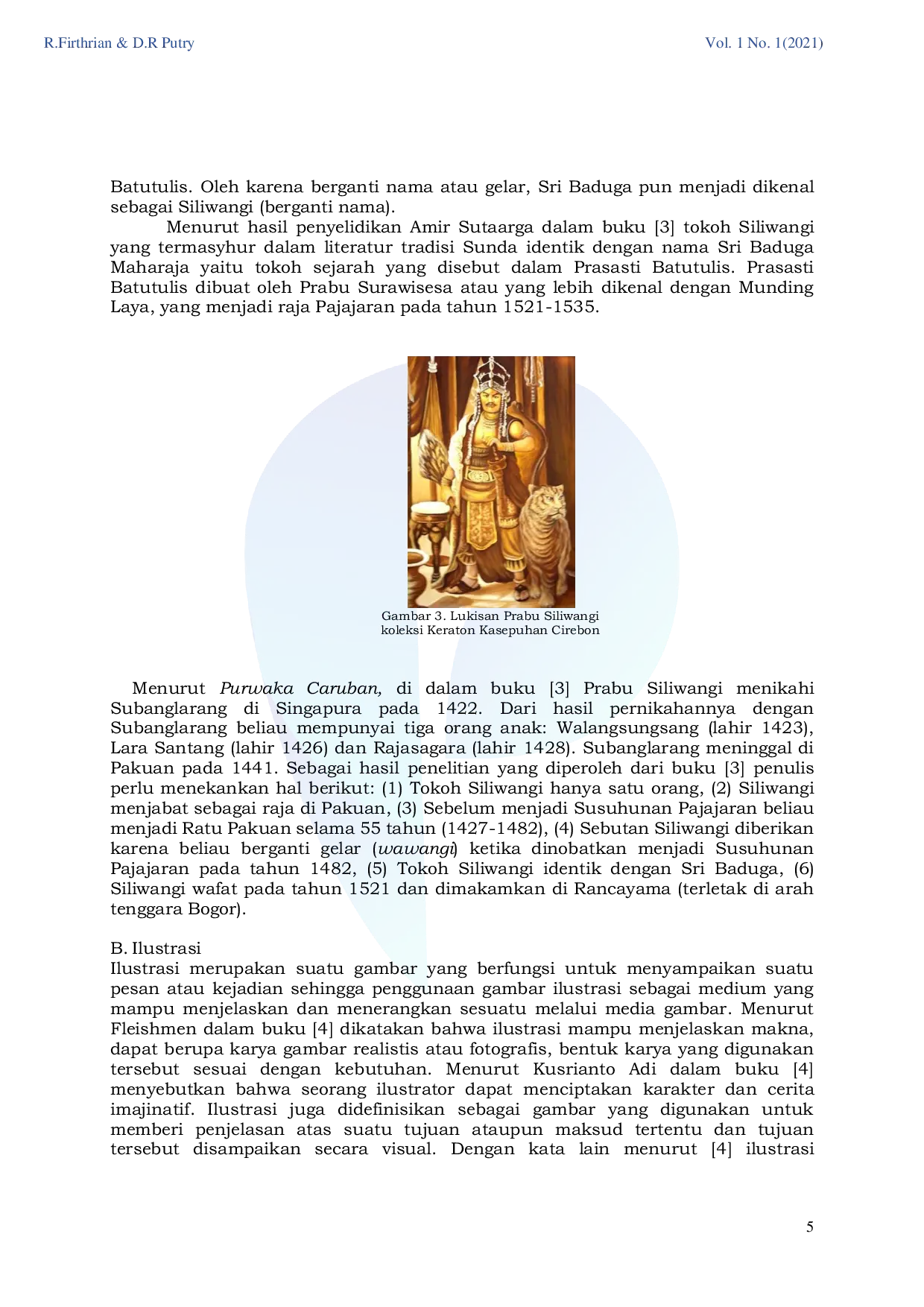 JURIS Penciptaan Ilustrasi Prabu Siliwangi Sebagai Media Pelestarian Budaya Dan Sejarah Di Jawa Barat