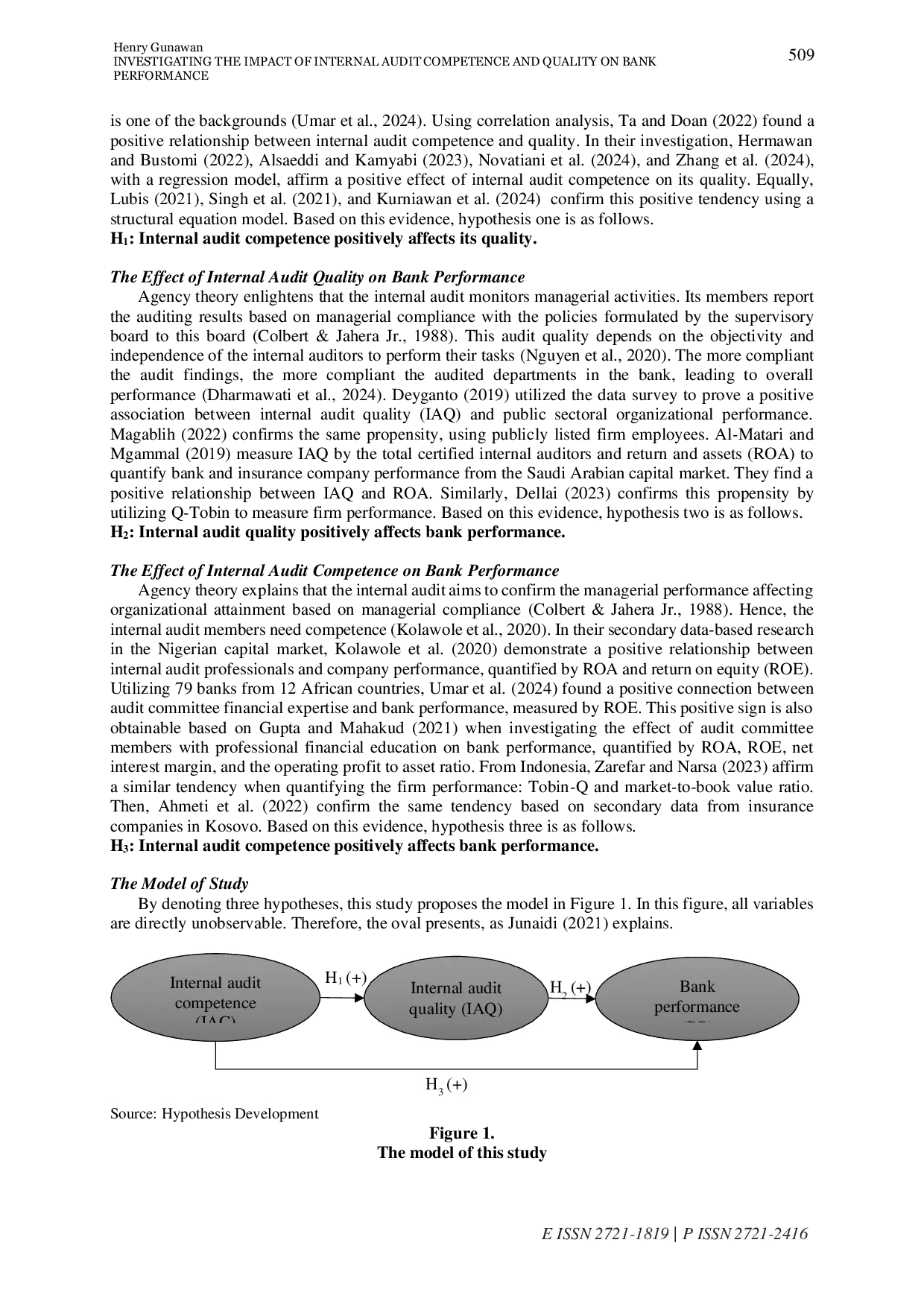 JURIS Investigating the Impact of Internal Audit Competence and Quality on Bank Performance