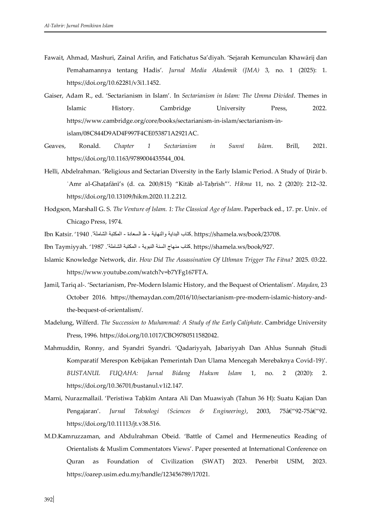 JURIS Arbitration and the Emergence of Sectarianism A Historical Examination of the Transition of Conflict from Politics to Theology