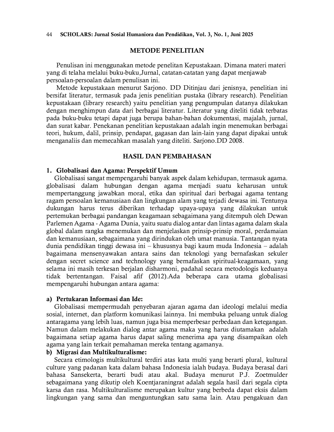 JURIS Hubungan Antara Agama di Era Globalisasi dalam Perspektif Kristen