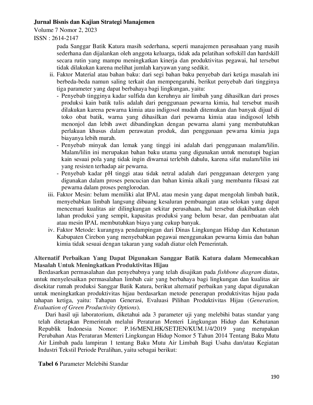 JURIS Analisis Penerapan Metode Green Productivity dalam Meningkatkan Produktivitas dan Lingkungan