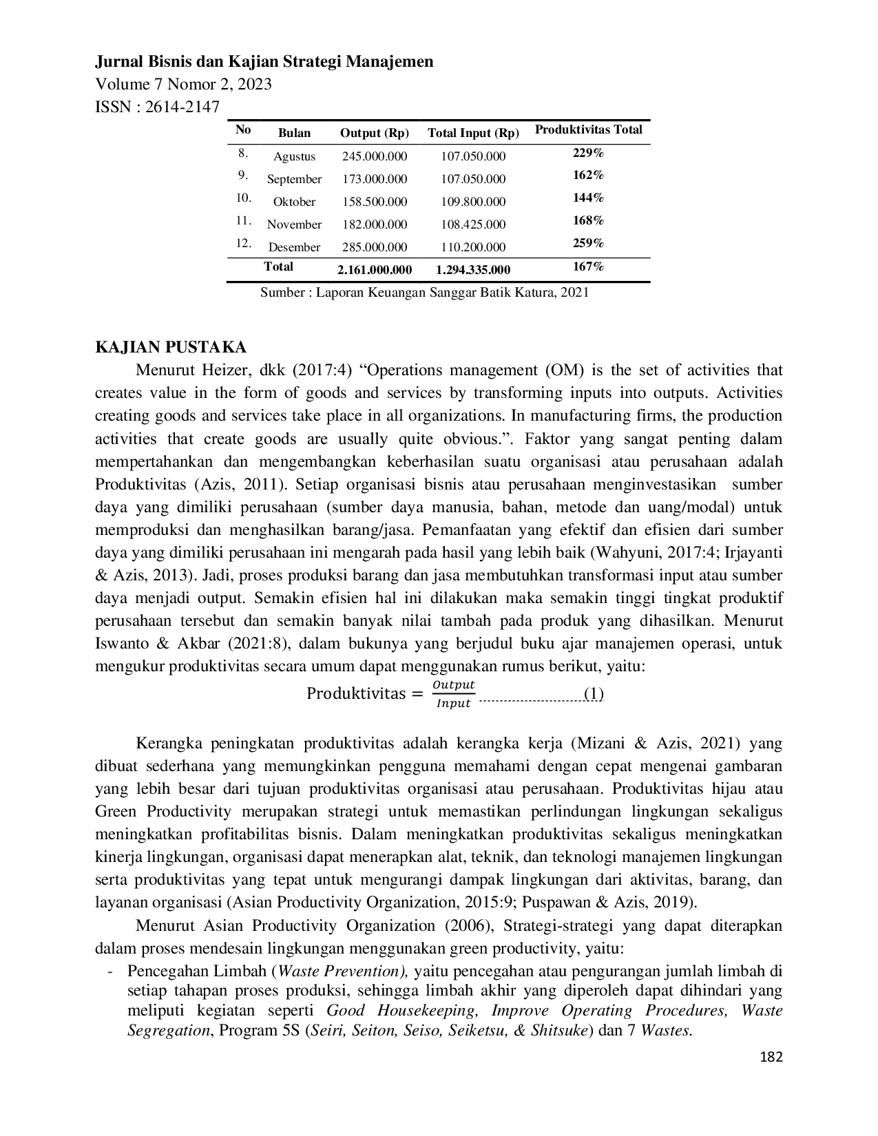 JURIS Analisis Penerapan Metode Green Productivity dalam Meningkatkan Produktivitas dan Lingkungan