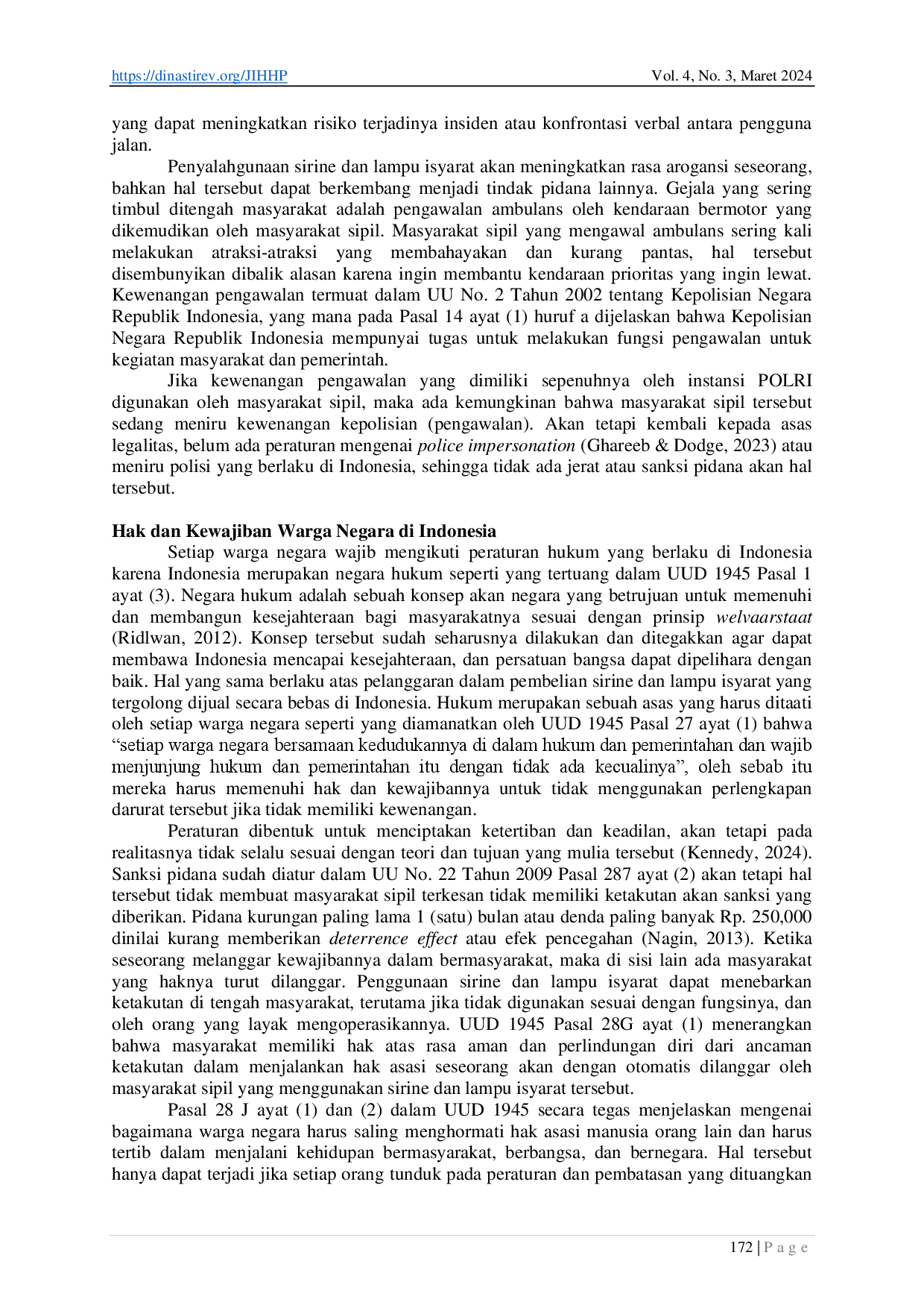 juris Tinjauan Hukum Penjualan Sirine Dan Lampu Isyarat Kepada Masyarakat Sipil Berdasarkan Hak Dan Kewajiban Warga Negara