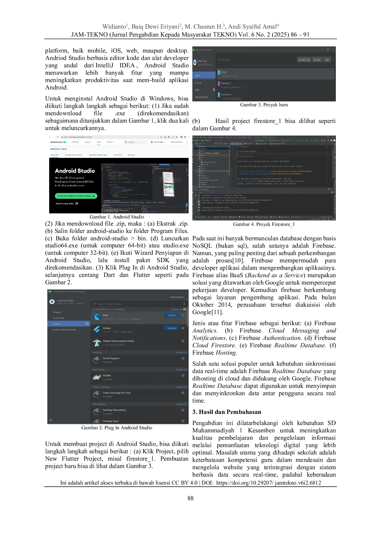 JURIS Pendampingan Guru SD Muhammadiyah 1 Kesamben Mendesain Website Berbasis Firebase Realtime Database